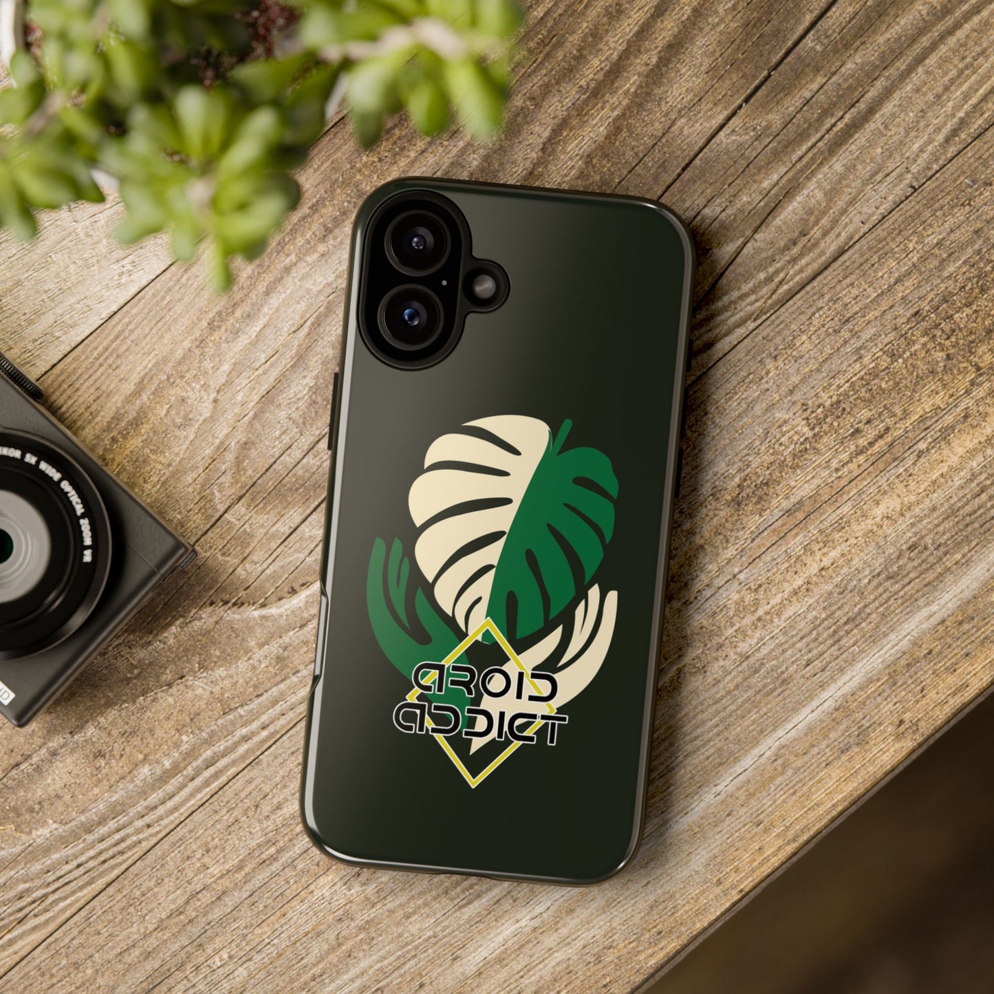 Phone Case — 'Droid Addict' Tropical Monstera Protective Case