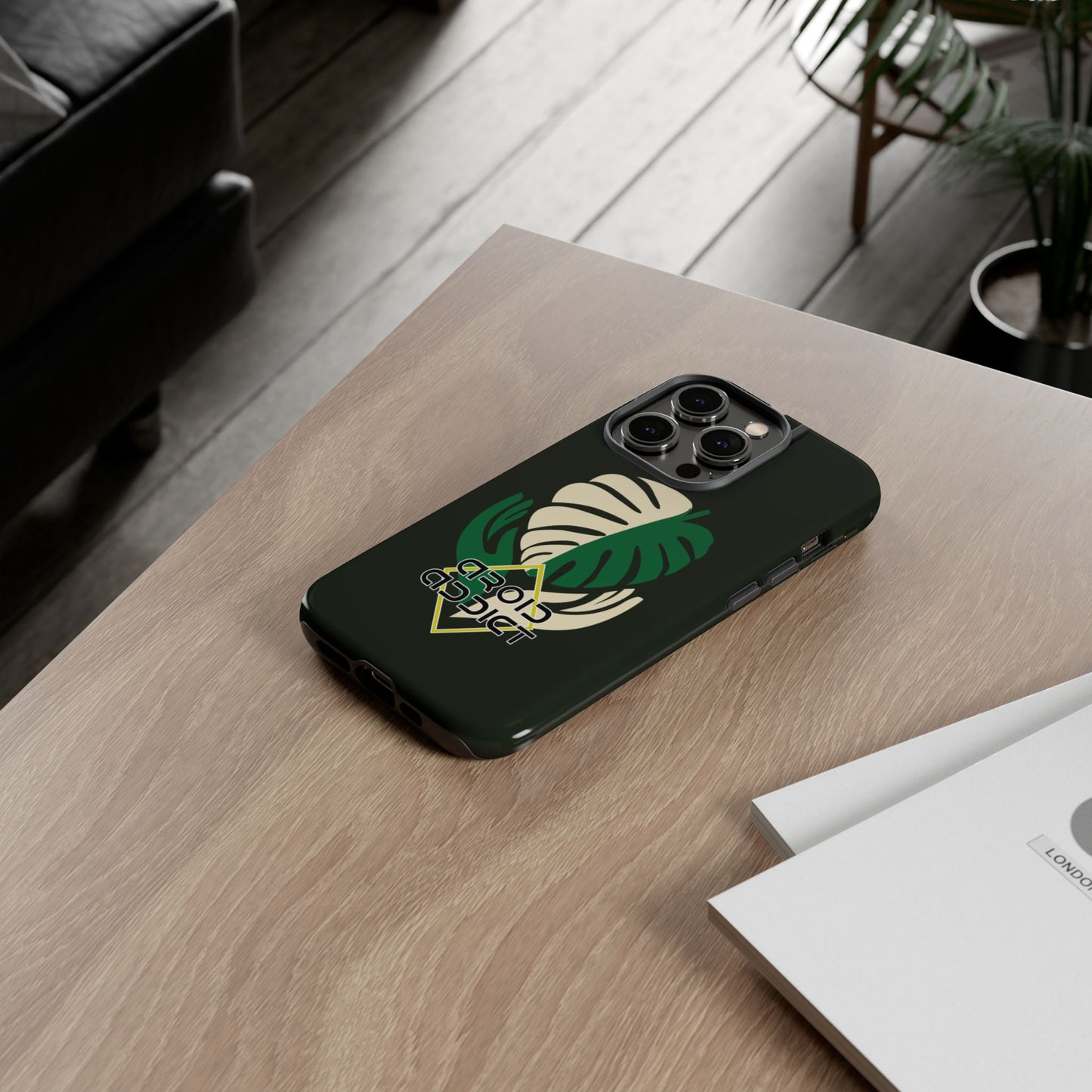 Phone Case — 'Droid Addict' Tropical Monstera Protective Case