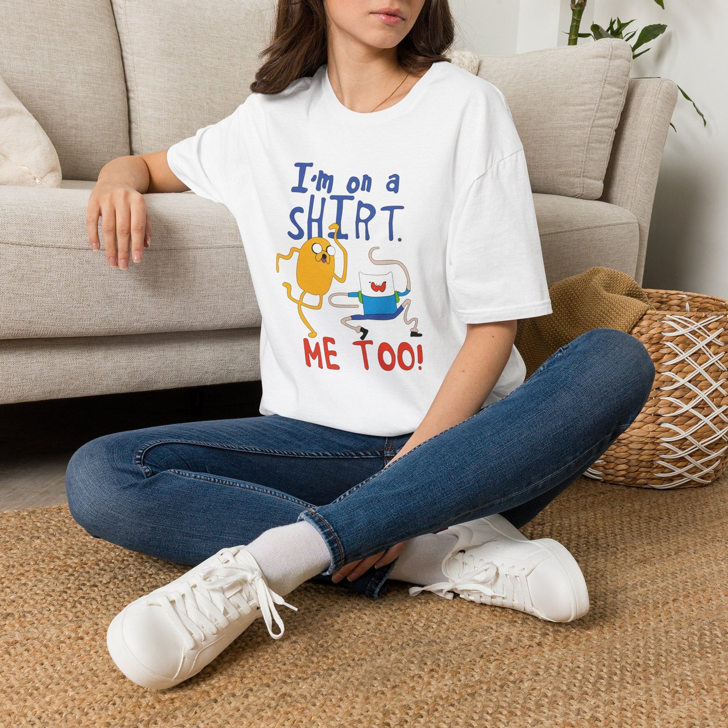 ADVENTURE TIME with Finn & Jake I'm on a Shirt. Me Too! — Funny Cartoon Jake & Cat Graphic Tee