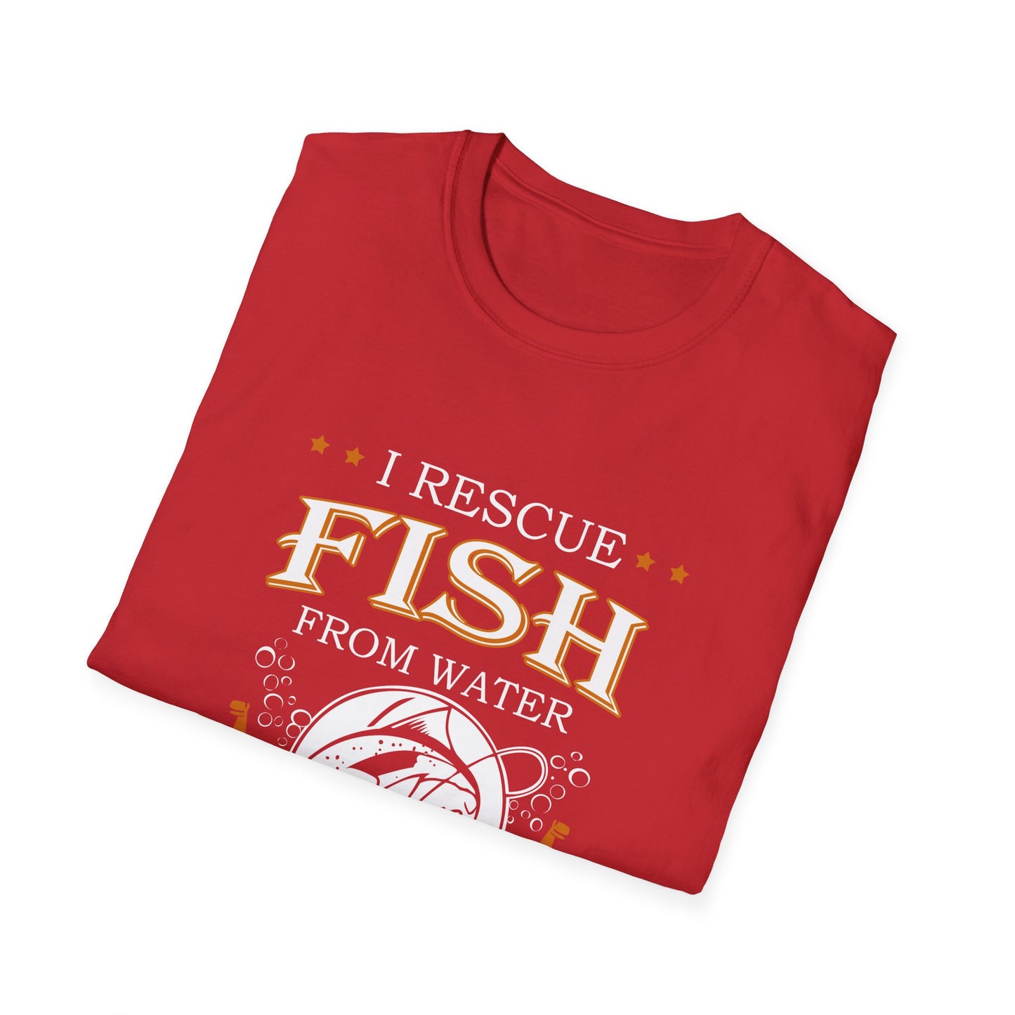 I Rescue Fish from Water & Beer from Bottles T-Shirt — Funny Fisherman Tee