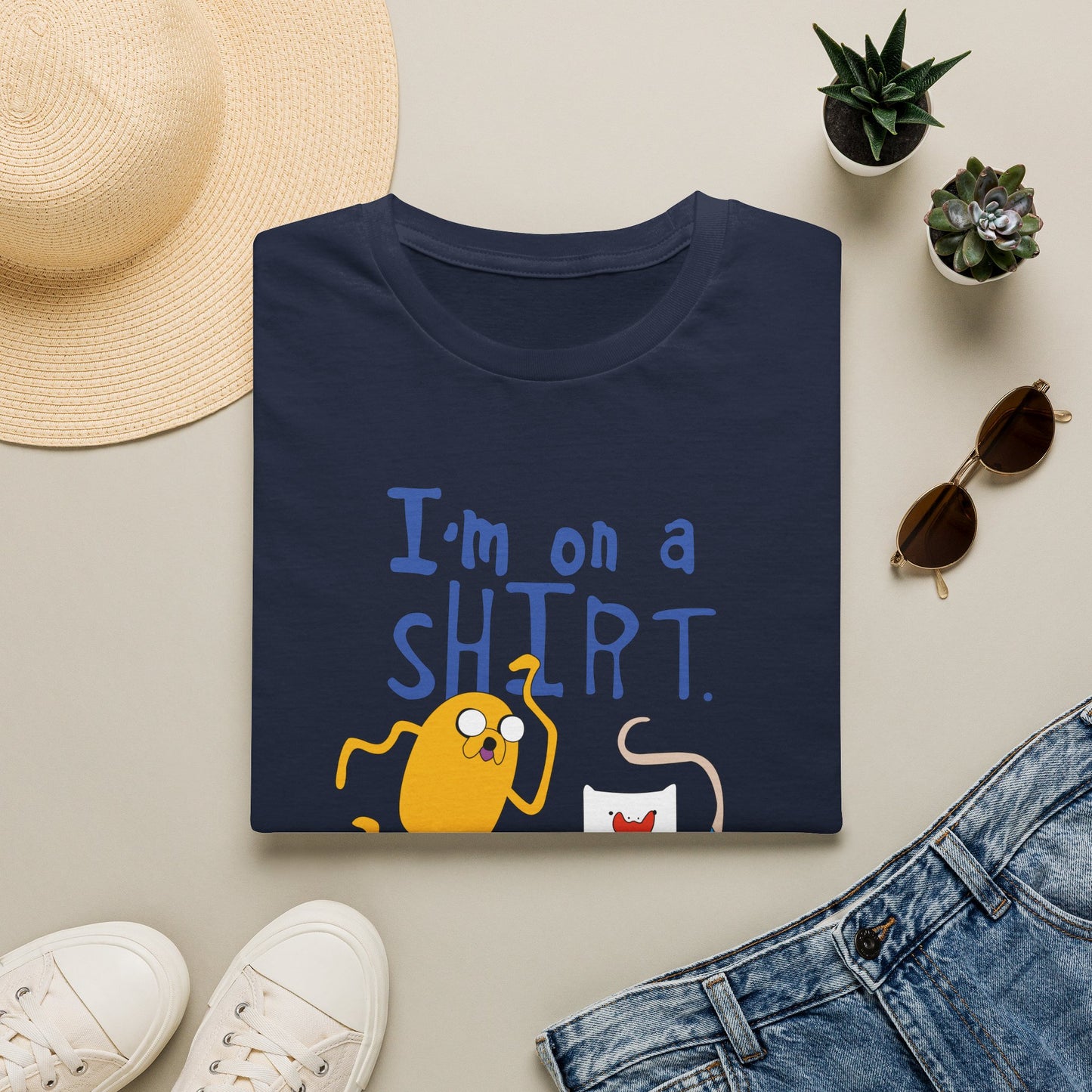 ADVENTURE TIME with Finn & Jake I'm on a Shirt. Me Too! — Funny Cartoon Jake & Cat Graphic Tee