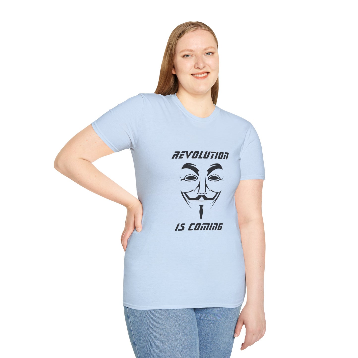 Revolution Is Coming T-Shirt — Guy Fawkes Mask Protest Tee