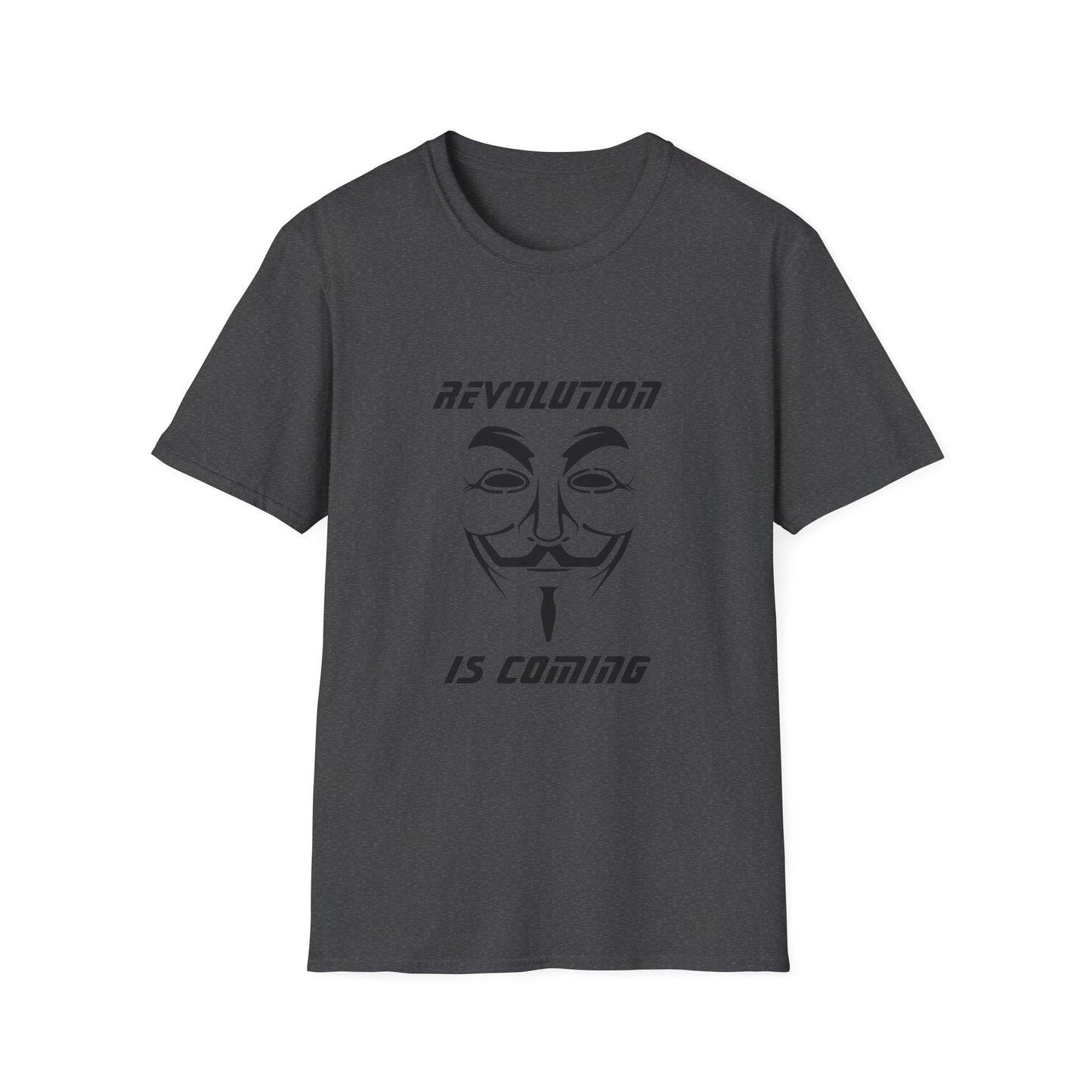 Revolution Is Coming T-Shirt — Guy Fawkes Mask Protest Tee