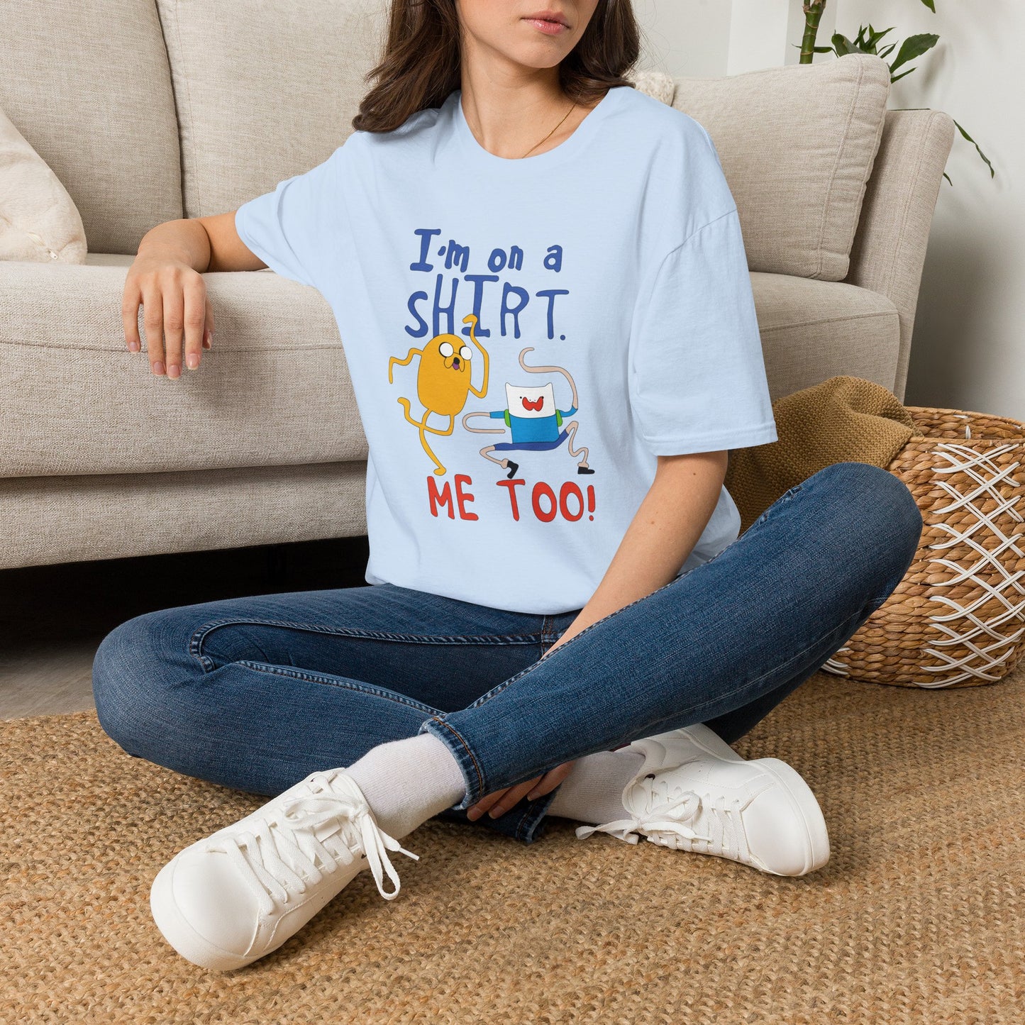 ADVENTURE TIME with Finn & Jake I'm on a Shirt. Me Too! — Funny Cartoon Jake & Cat Graphic Tee