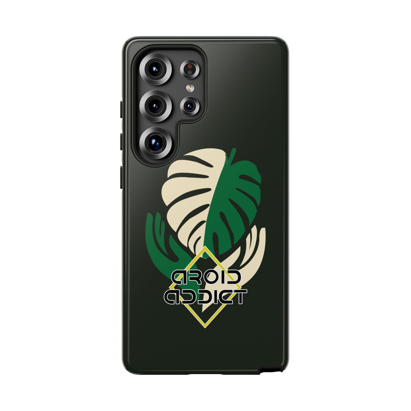 Phone Case — 'Droid Addict' Tropical Monstera Protective Case