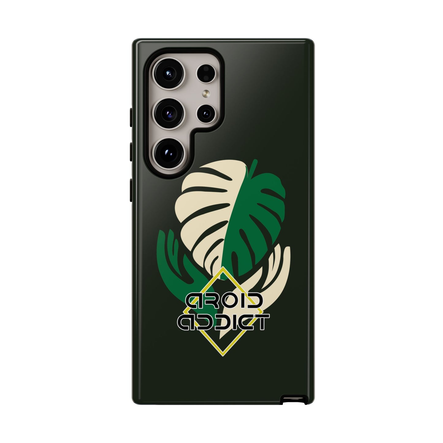 Phone Case — 'Droid Addict' Tropical Monstera Protective Case
