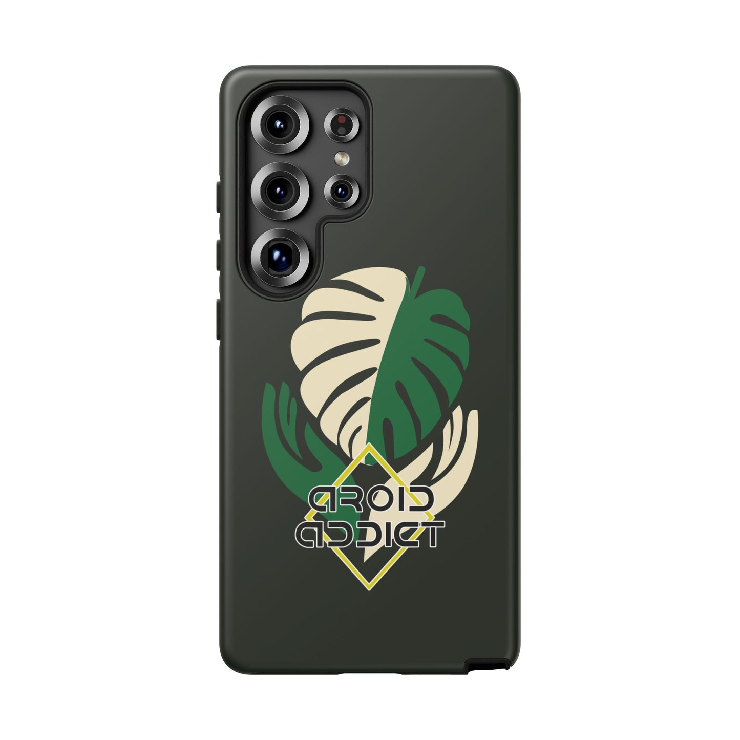 Phone Case — 'Droid Addict' Tropical Monstera Protective Case