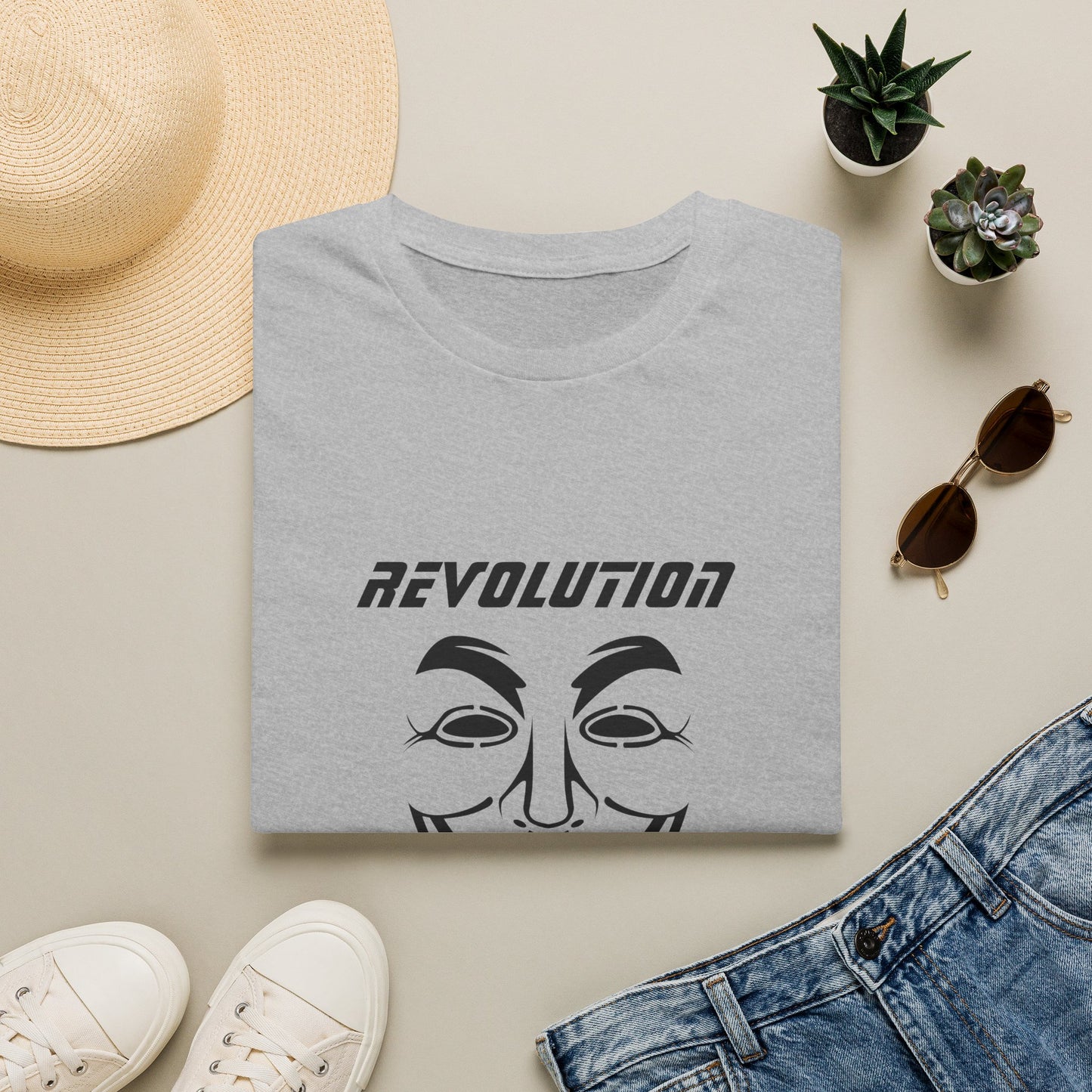 Revolution Is Coming T-Shirt — Guy Fawkes Mask Protest Tee