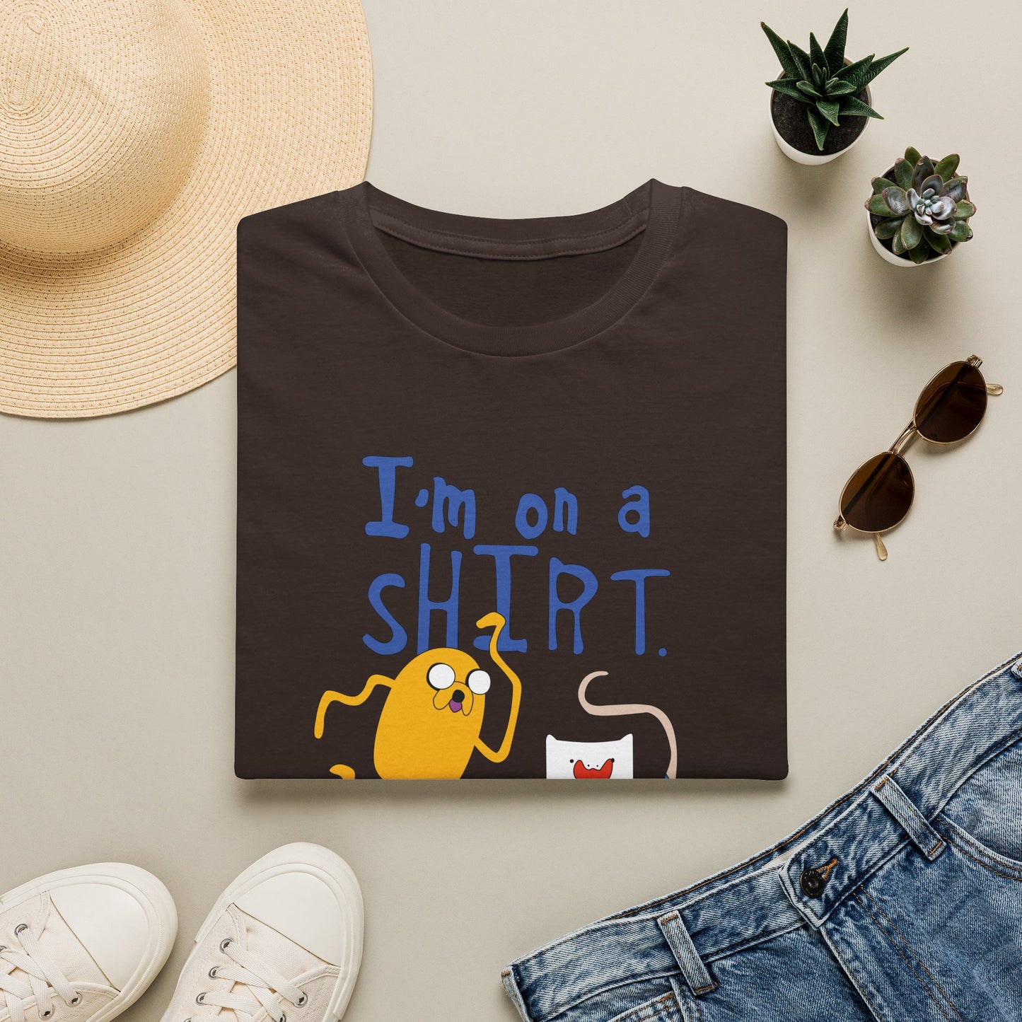 ADVENTURE TIME with Finn & Jake I'm on a Shirt. Me Too! — Funny Cartoon Jake & Cat Graphic Tee