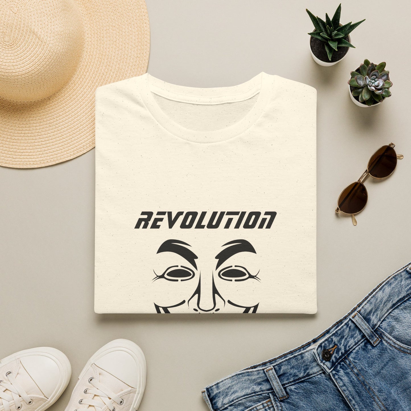 Revolution Is Coming T-Shirt — Guy Fawkes Mask Protest Tee