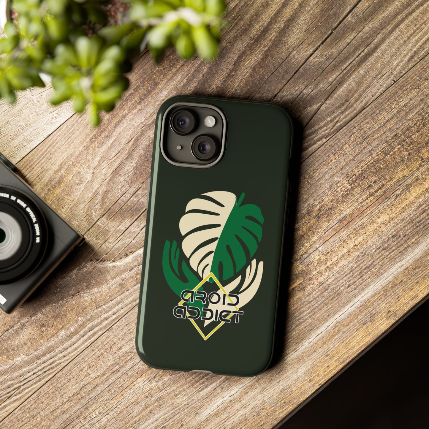 Phone Case — 'Droid Addict' Tropical Monstera Protective Case