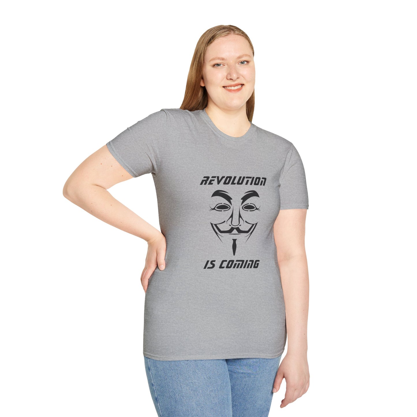 Revolution Is Coming T-Shirt — Guy Fawkes Mask Protest Tee