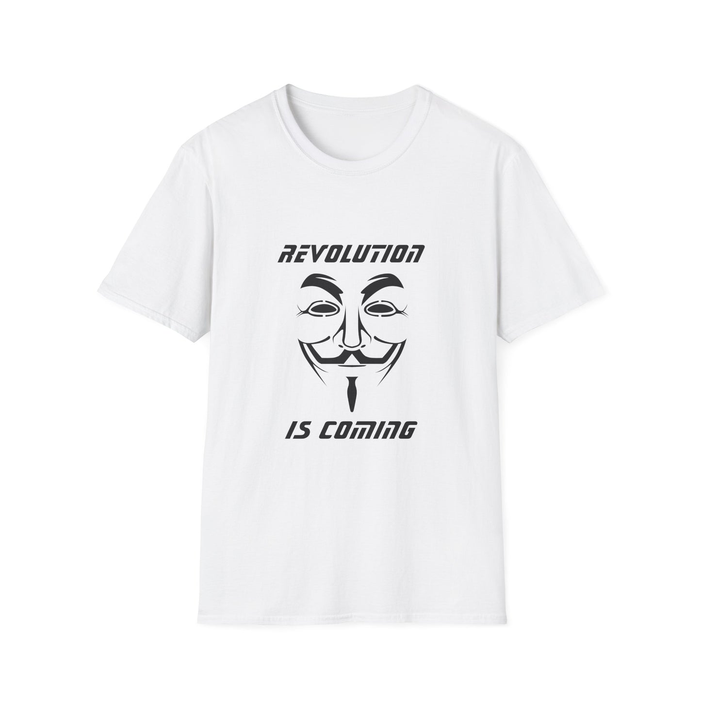 Revolution Is Coming T-Shirt — Guy Fawkes Mask Protest Tee