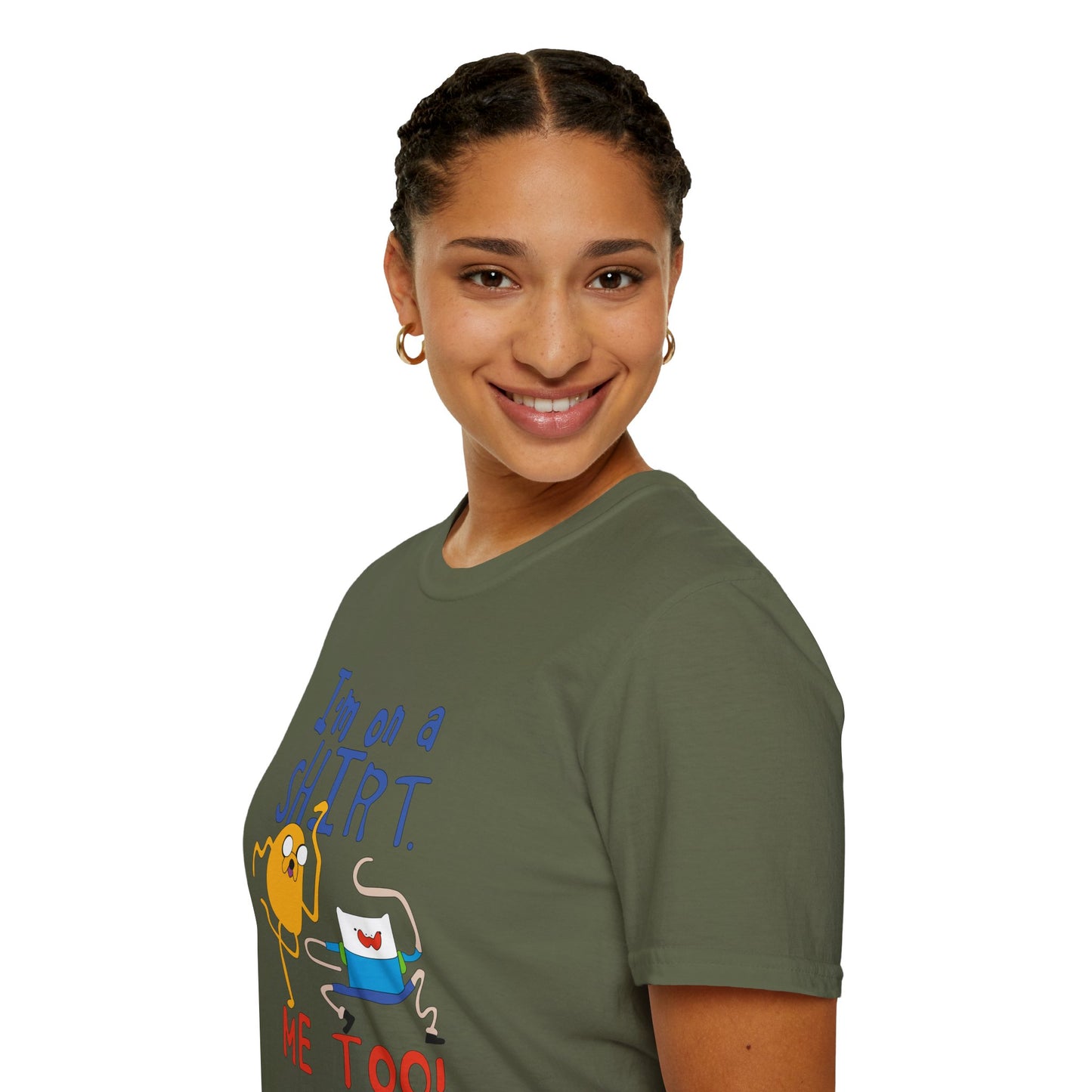 ADVENTURE TIME with Finn & Jake I'm on a Shirt. Me Too! — Funny Cartoon Jake & Cat Graphic Tee