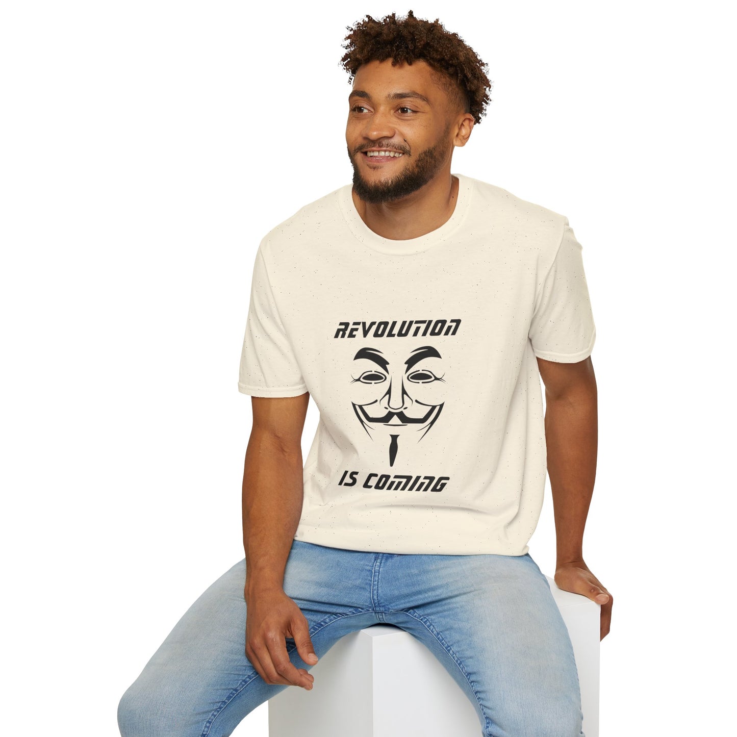 Revolution Is Coming T-Shirt — Guy Fawkes Mask Protest Tee