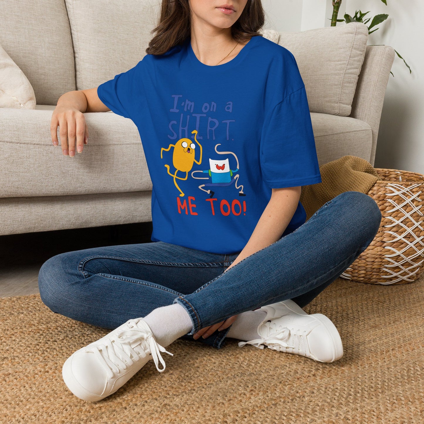ADVENTURE TIME with Finn & Jake I'm on a Shirt. Me Too! — Funny Cartoon Jake & Cat Graphic Tee