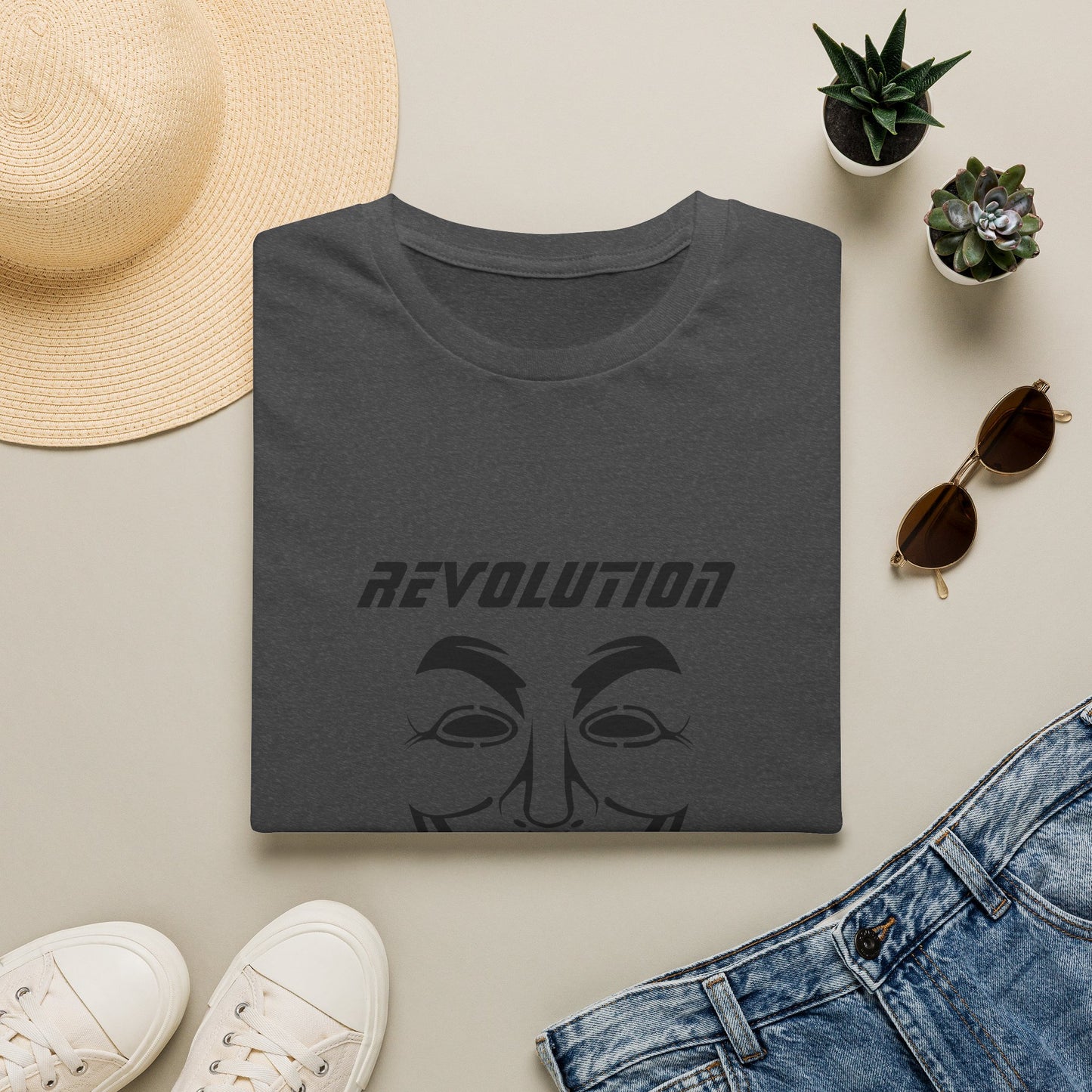 Revolution Is Coming T-Shirt — Guy Fawkes Mask Protest Tee