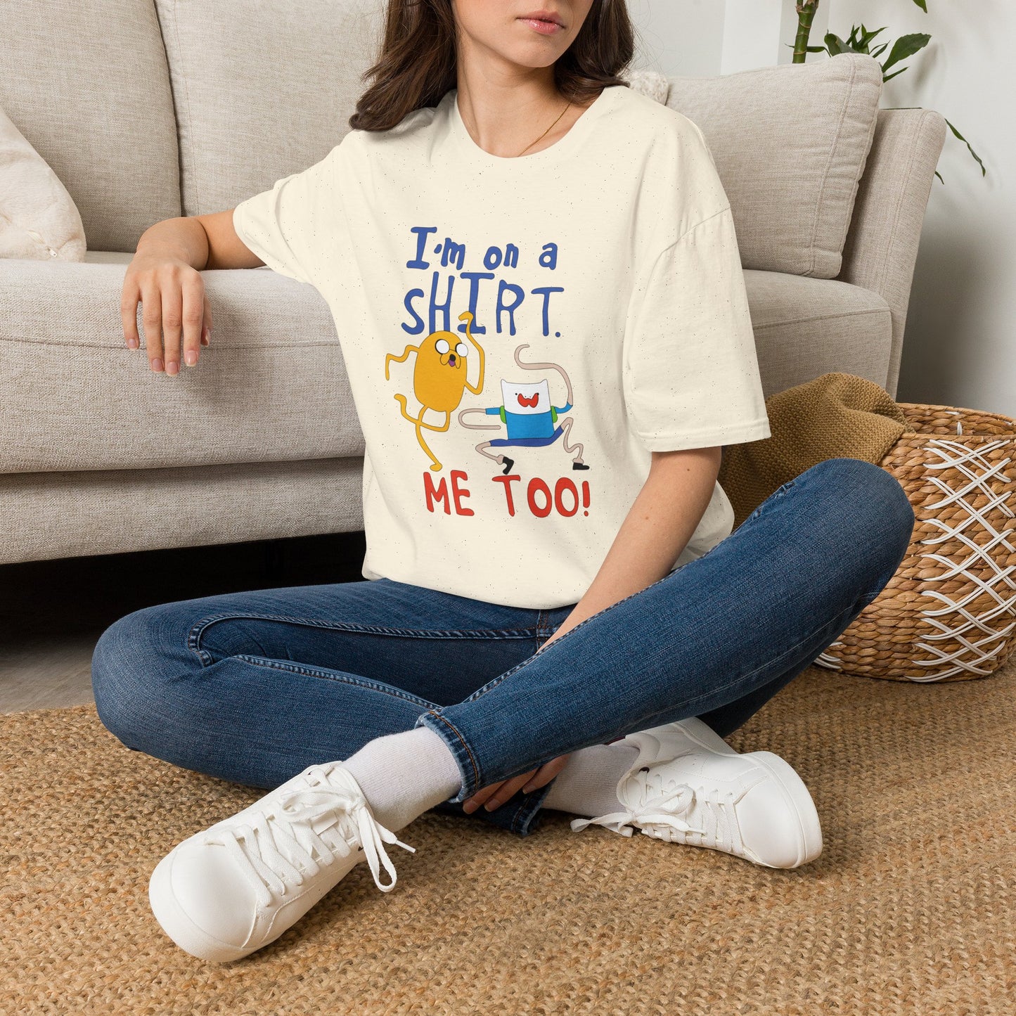 ADVENTURE TIME with Finn & Jake I'm on a Shirt. Me Too! — Funny Cartoon Jake & Cat Graphic Tee