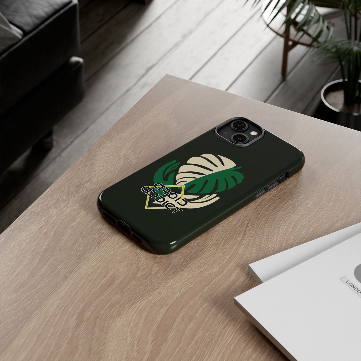 Phone Case — 'Droid Addict' Tropical Monstera Protective Case