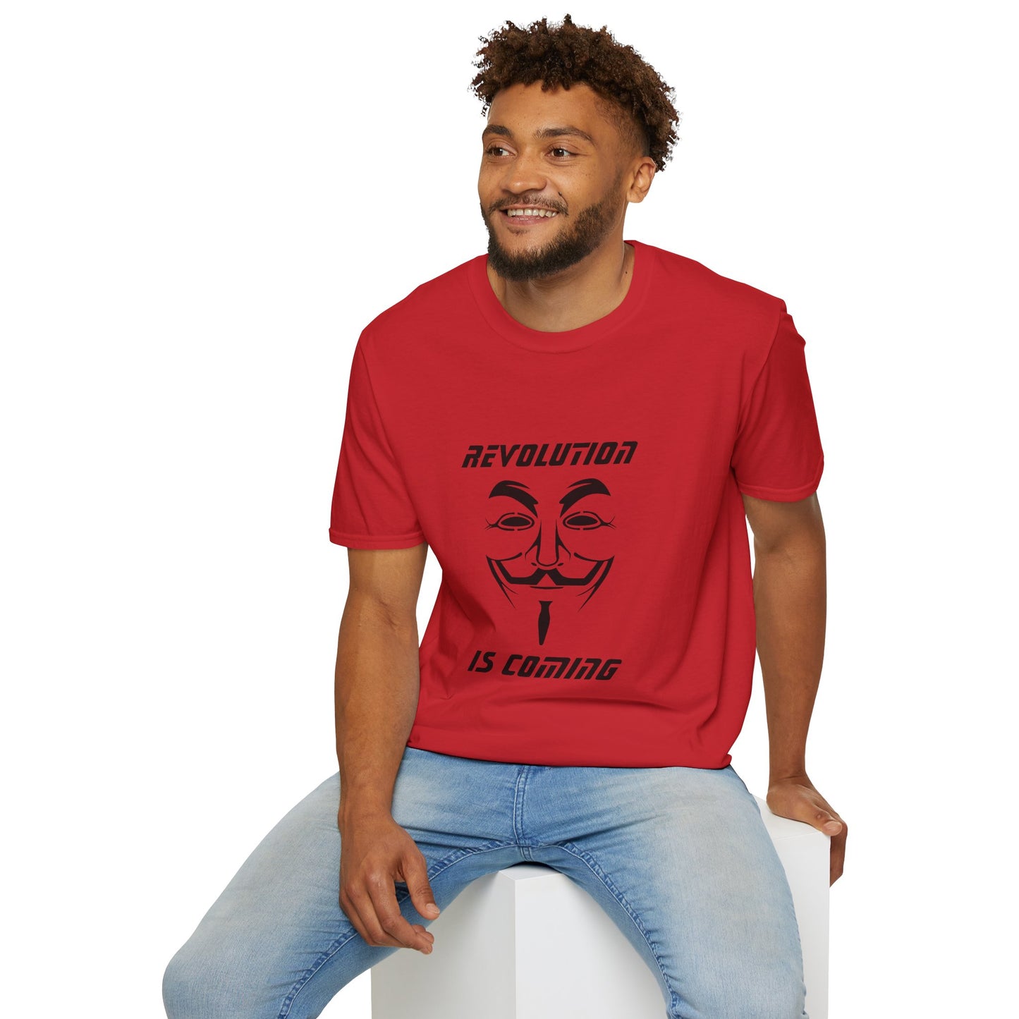 Revolution Is Coming T-Shirt — Guy Fawkes Mask Protest Tee