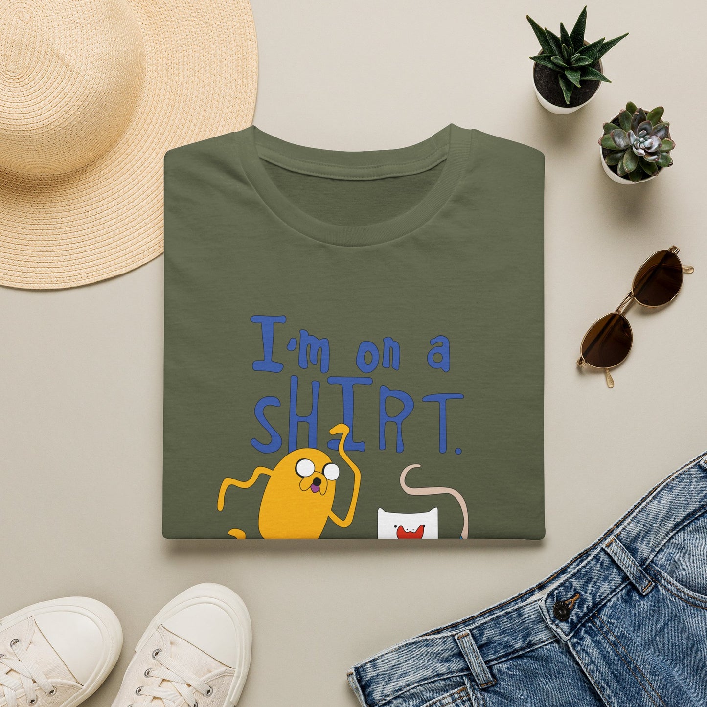 ADVENTURE TIME with Finn & Jake I'm on a Shirt. Me Too! — Funny Cartoon Jake & Cat Graphic Tee