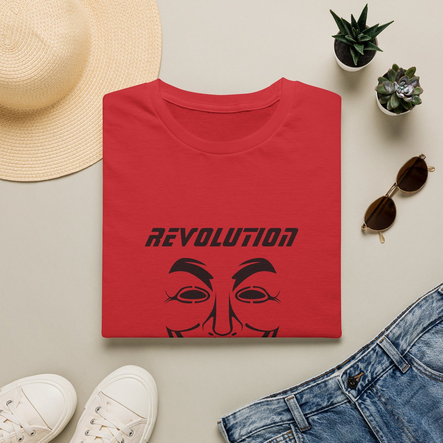 Revolution Is Coming T-Shirt — Guy Fawkes Mask Protest Tee