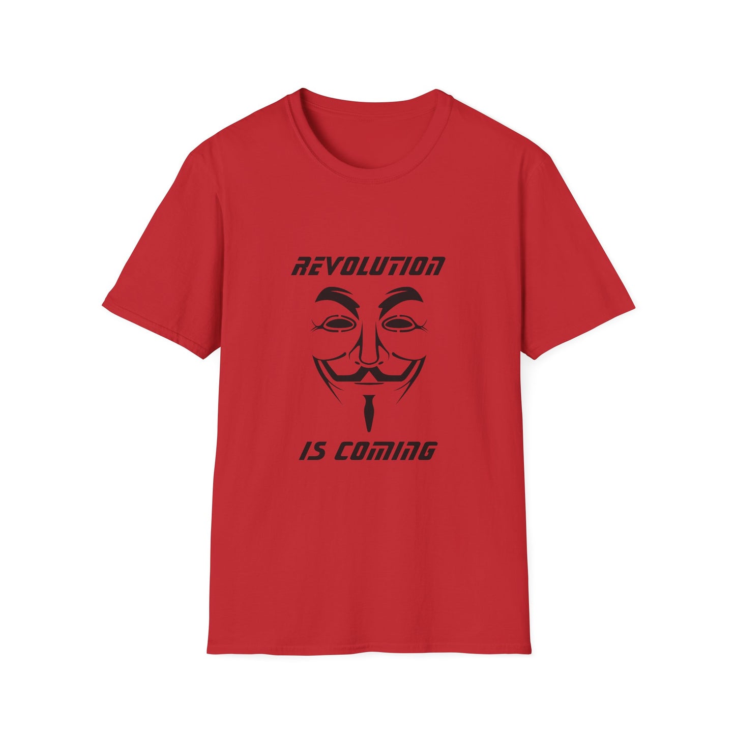 Revolution Is Coming T-Shirt — Guy Fawkes Mask Protest Tee