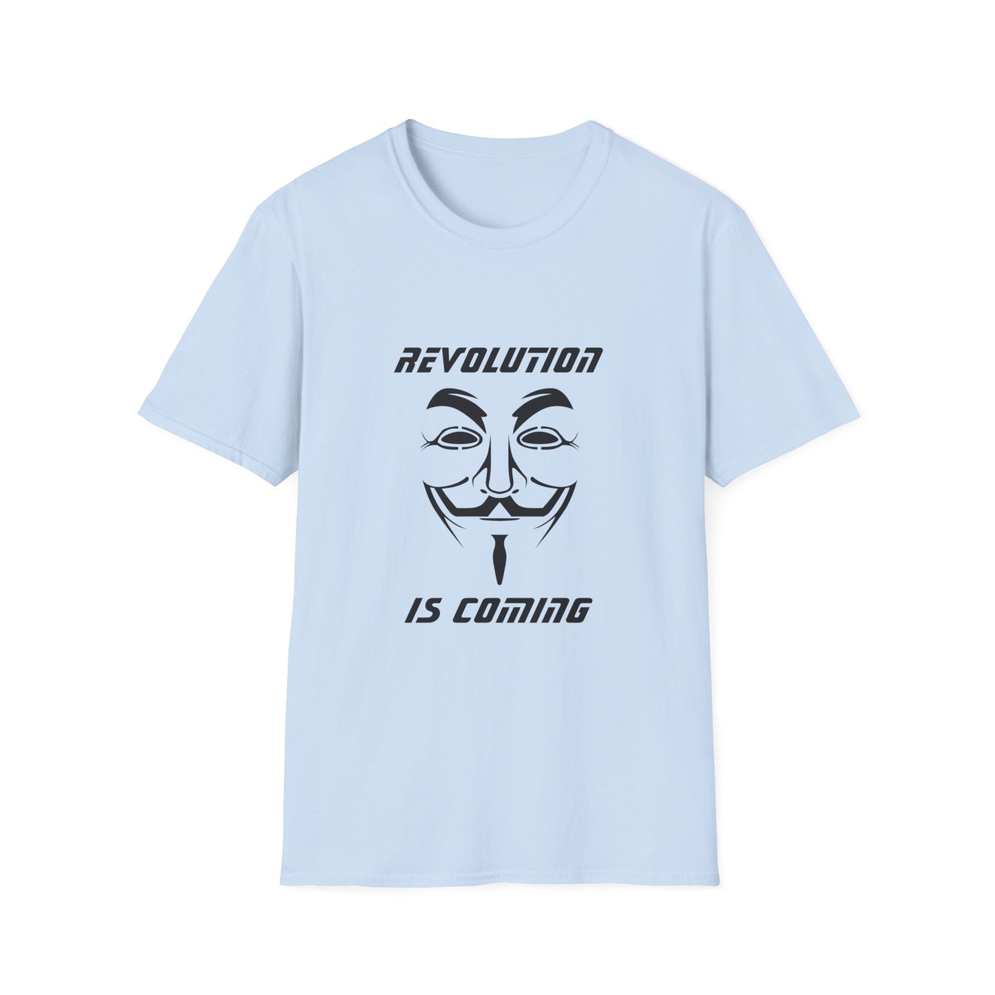 Revolution Is Coming T-Shirt — Guy Fawkes Mask Protest Tee