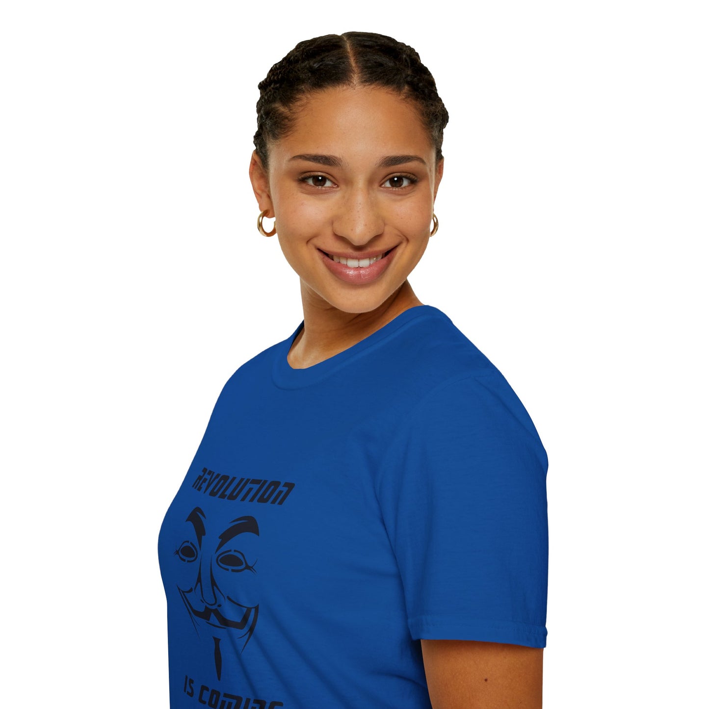 Revolution Is Coming T-Shirt — Guy Fawkes Mask Protest Tee