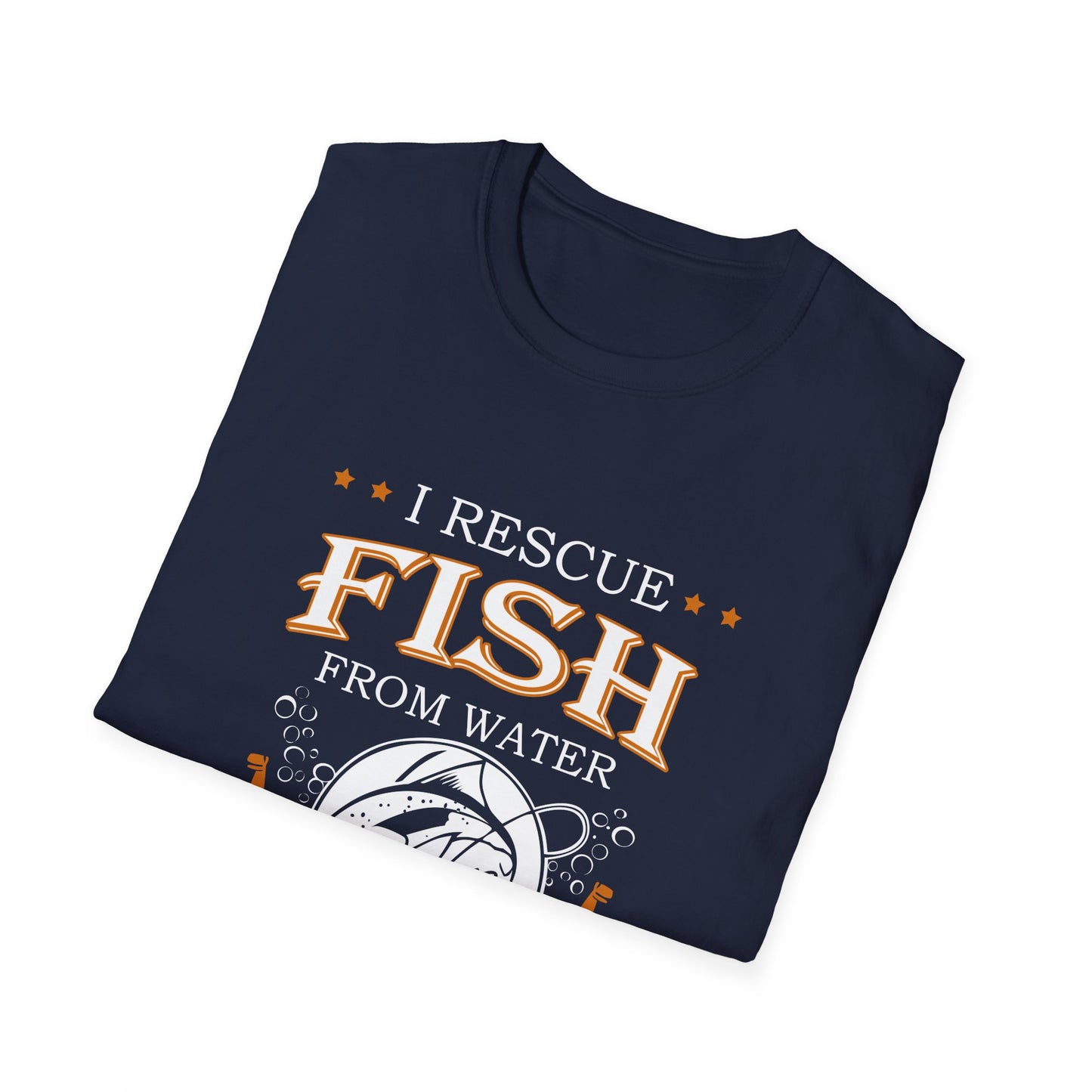 I Rescue Fish from Water & Beer from Bottles T-Shirt — Funny Fisherman Tee