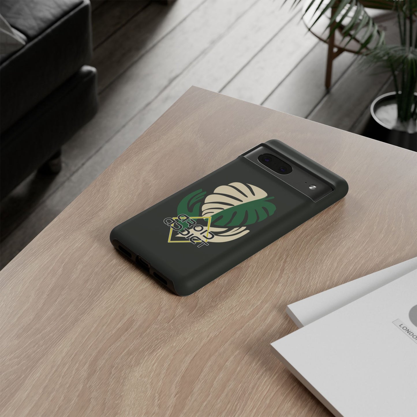 Phone Case — 'Droid Addict' Tropical Monstera Protective Case