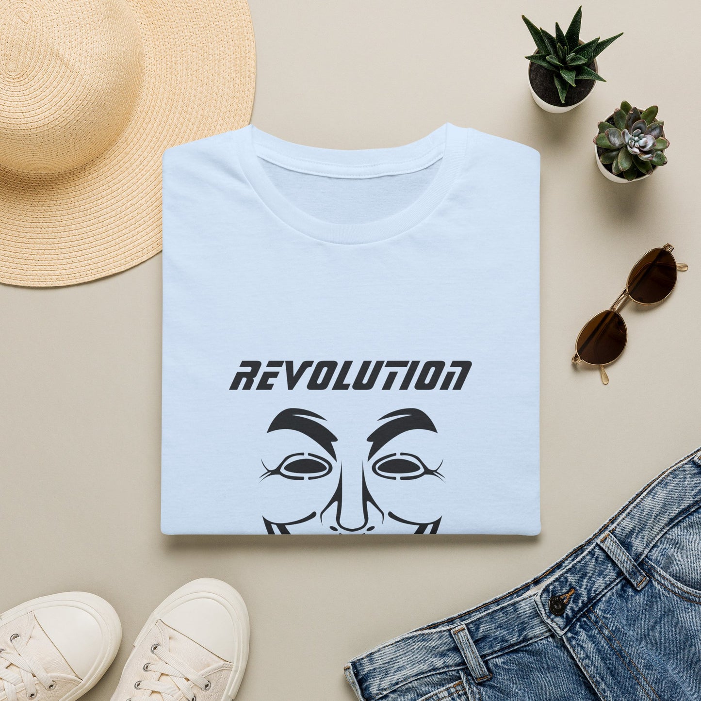 Revolution Is Coming T-Shirt — Guy Fawkes Mask Protest Tee