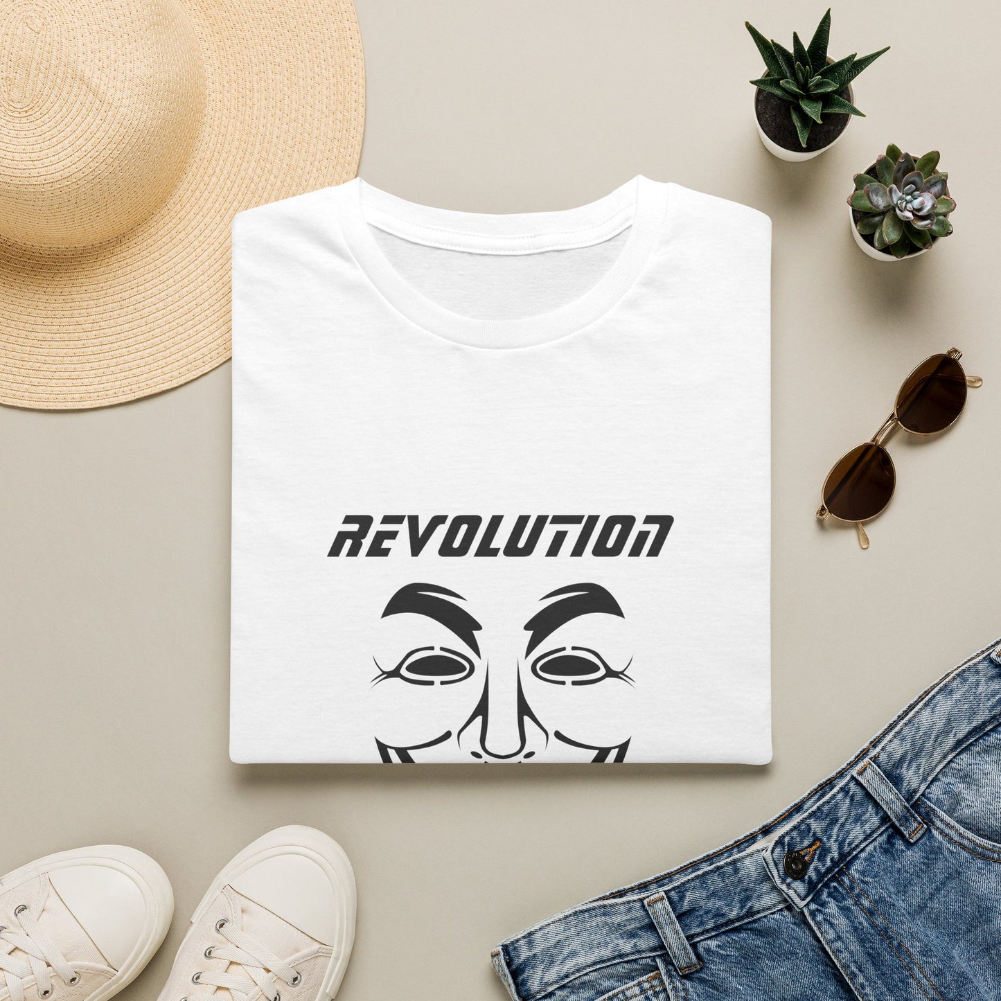 Revolution Is Coming T-Shirt — Guy Fawkes Mask Protest Tee