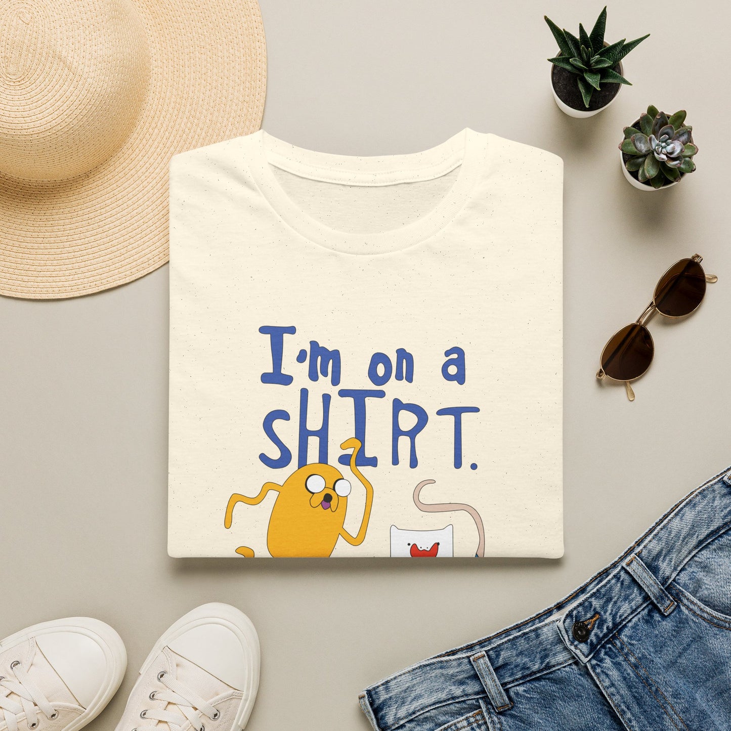 ADVENTURE TIME with Finn & Jake I'm on a Shirt. Me Too! — Funny Cartoon Jake & Cat Graphic Tee