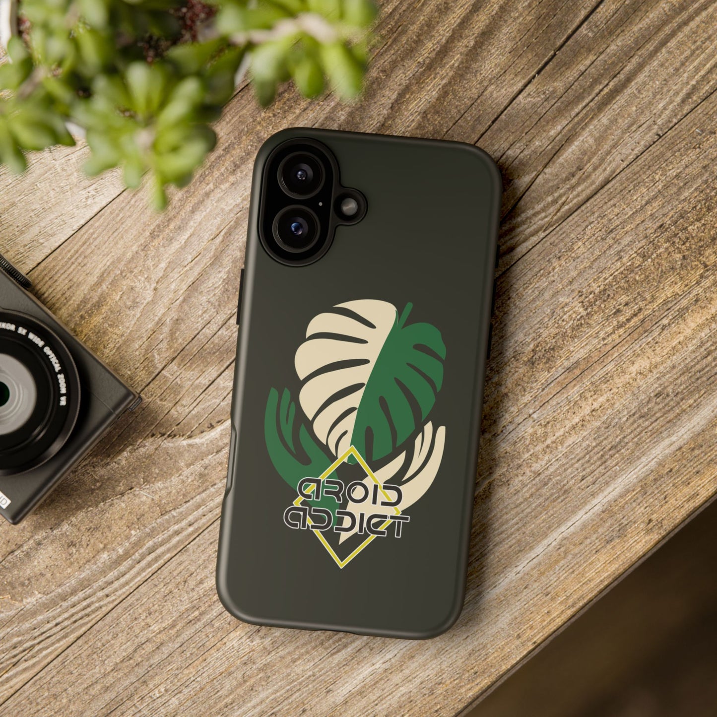 Phone Case — 'Droid Addict' Tropical Monstera Protective Case
