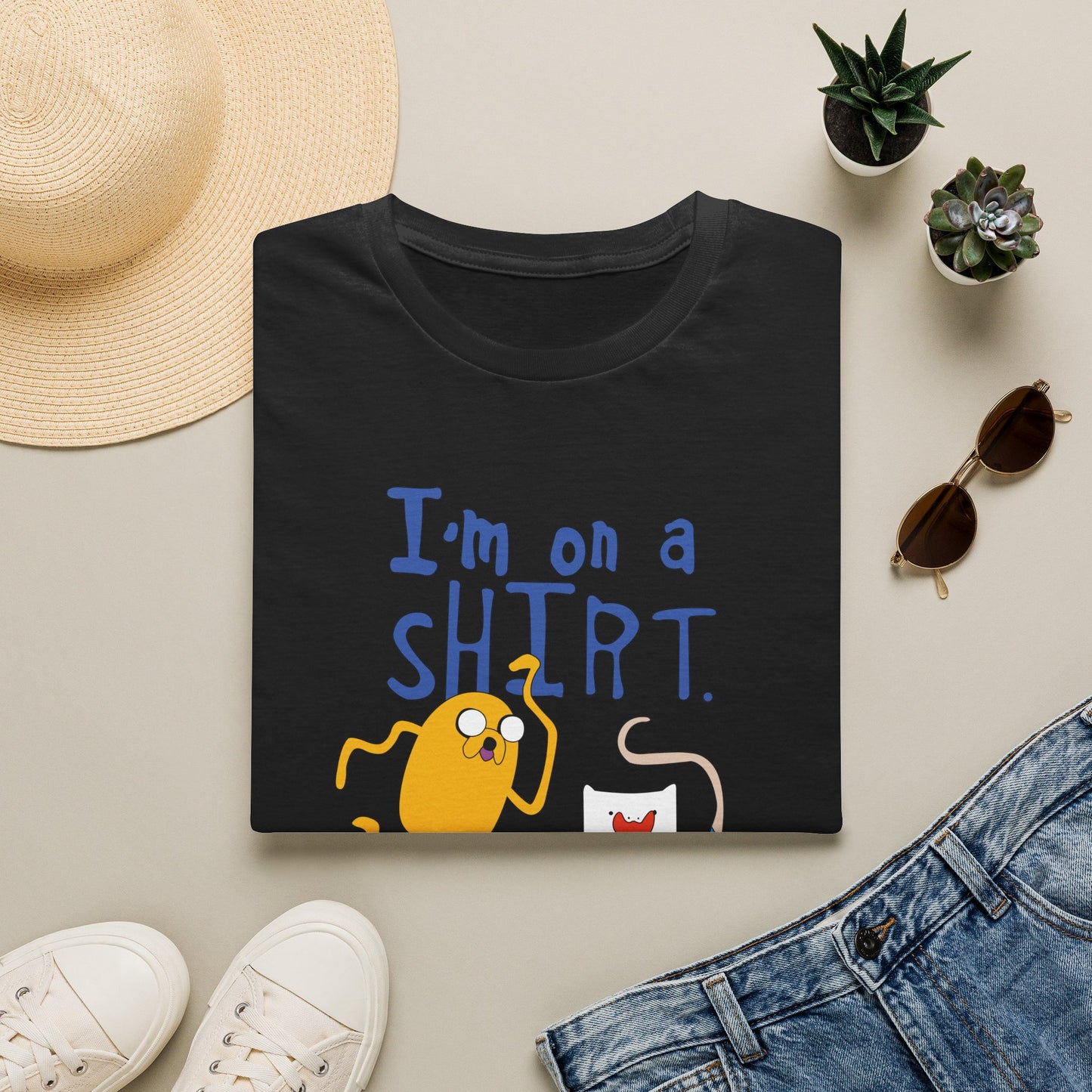 ADVENTURE TIME with Finn & Jake I'm on a Shirt. Me Too! — Funny Cartoon Jake & Cat Graphic Tee