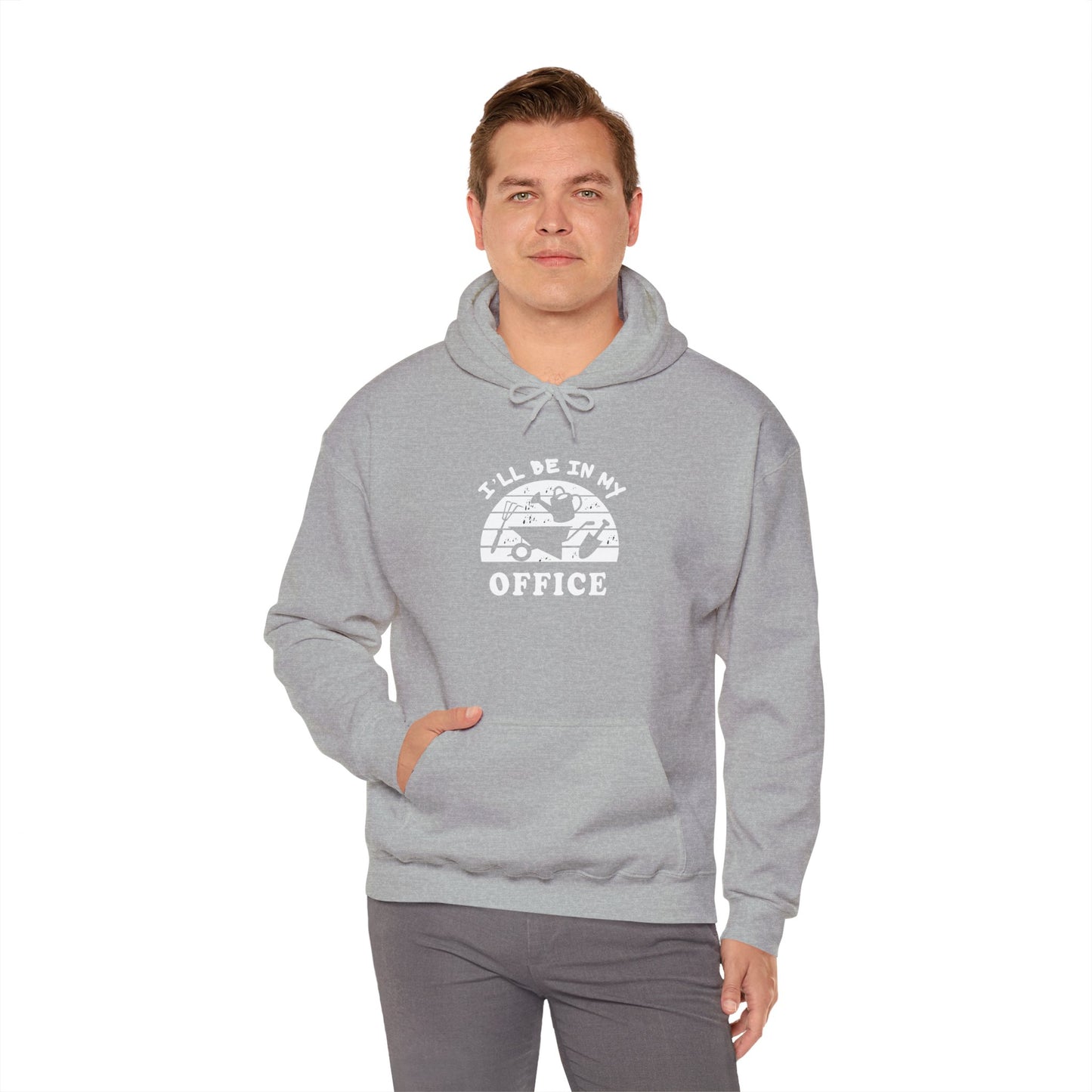Hoodie — “I’ll Be In My Office” Cat Van Graphic Hoodie