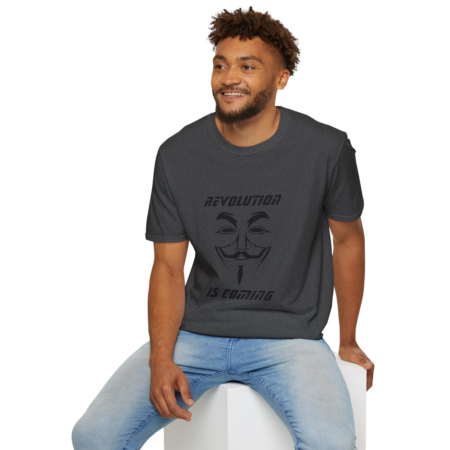 Revolution Is Coming T-Shirt — Guy Fawkes Mask Protest Tee