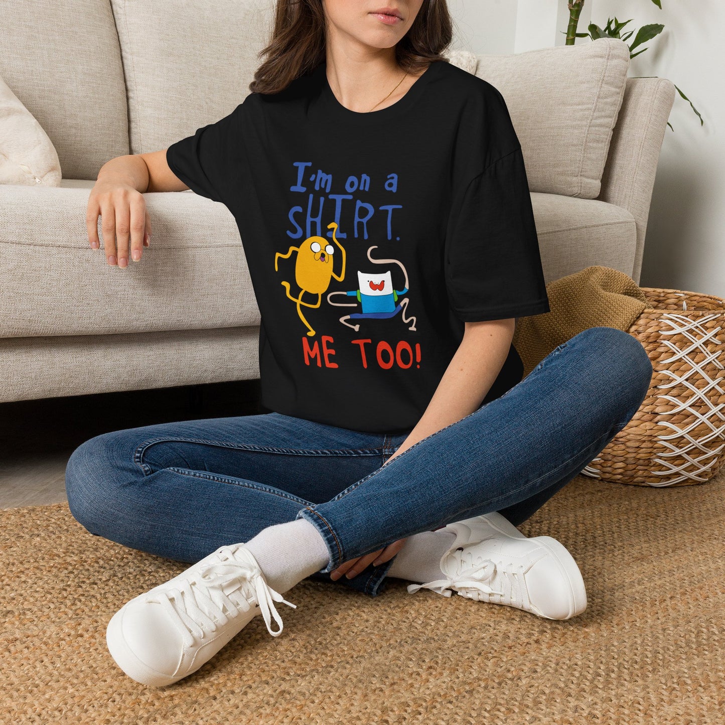 ADVENTURE TIME with Finn & Jake I'm on a Shirt. Me Too! — Funny Cartoon Jake & Cat Graphic Tee