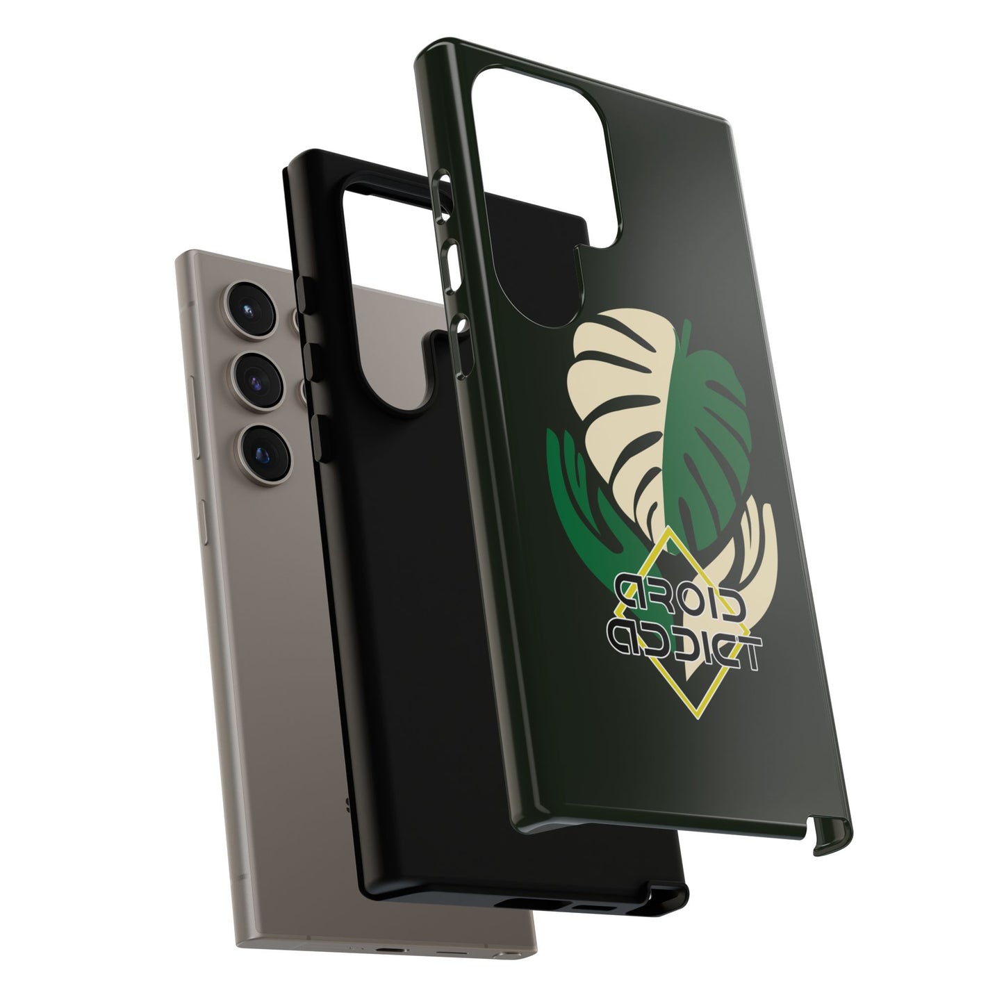 Phone Case — 'Droid Addict' Tropical Monstera Protective Case