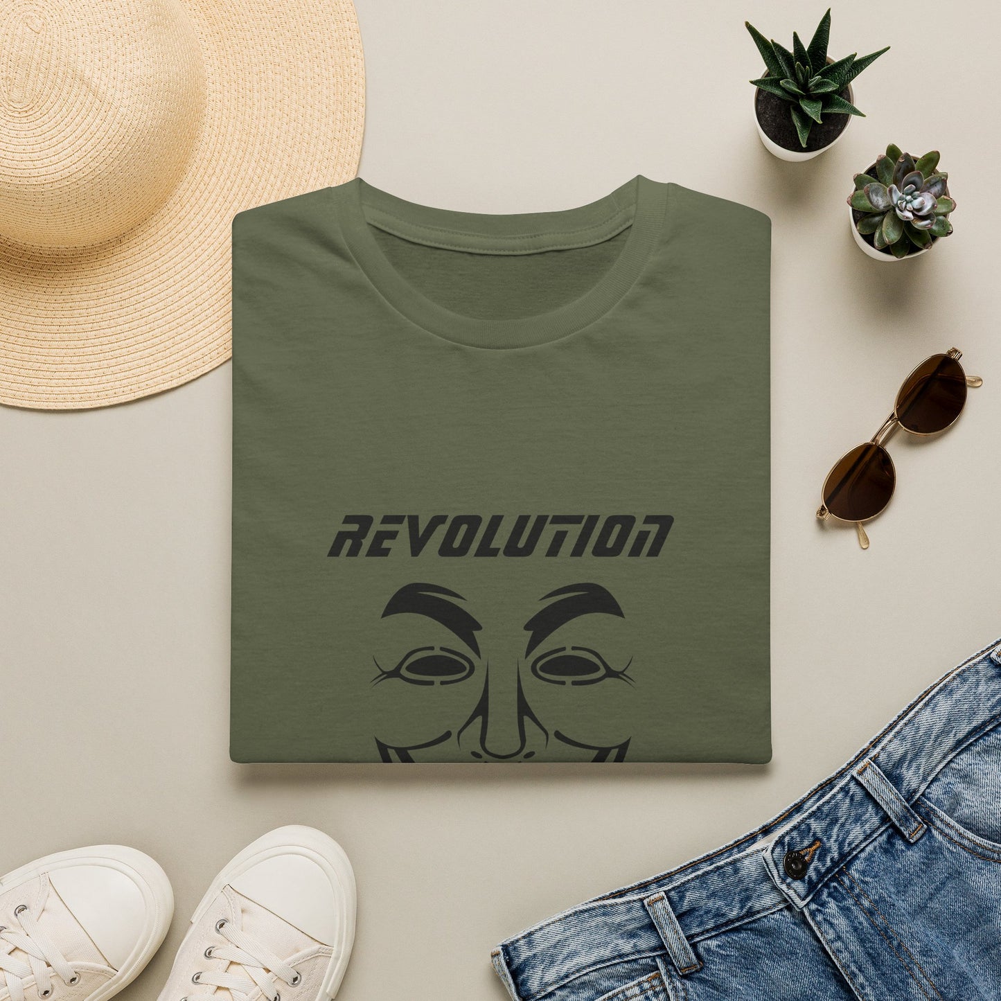 Revolution Is Coming T-Shirt — Guy Fawkes Mask Protest Tee