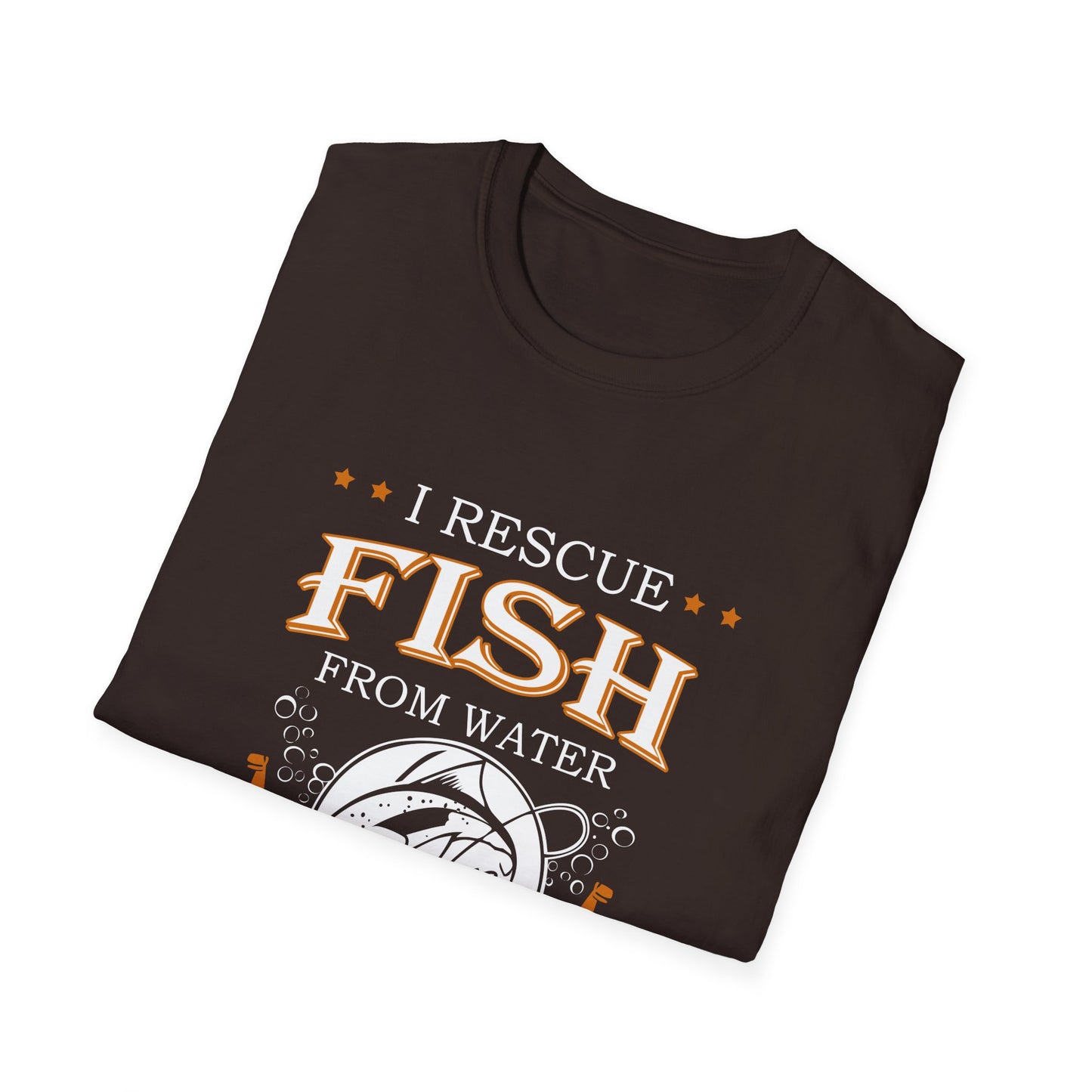 I Rescue Fish from Water & Beer from Bottles T-Shirt — Funny Fisherman Tee