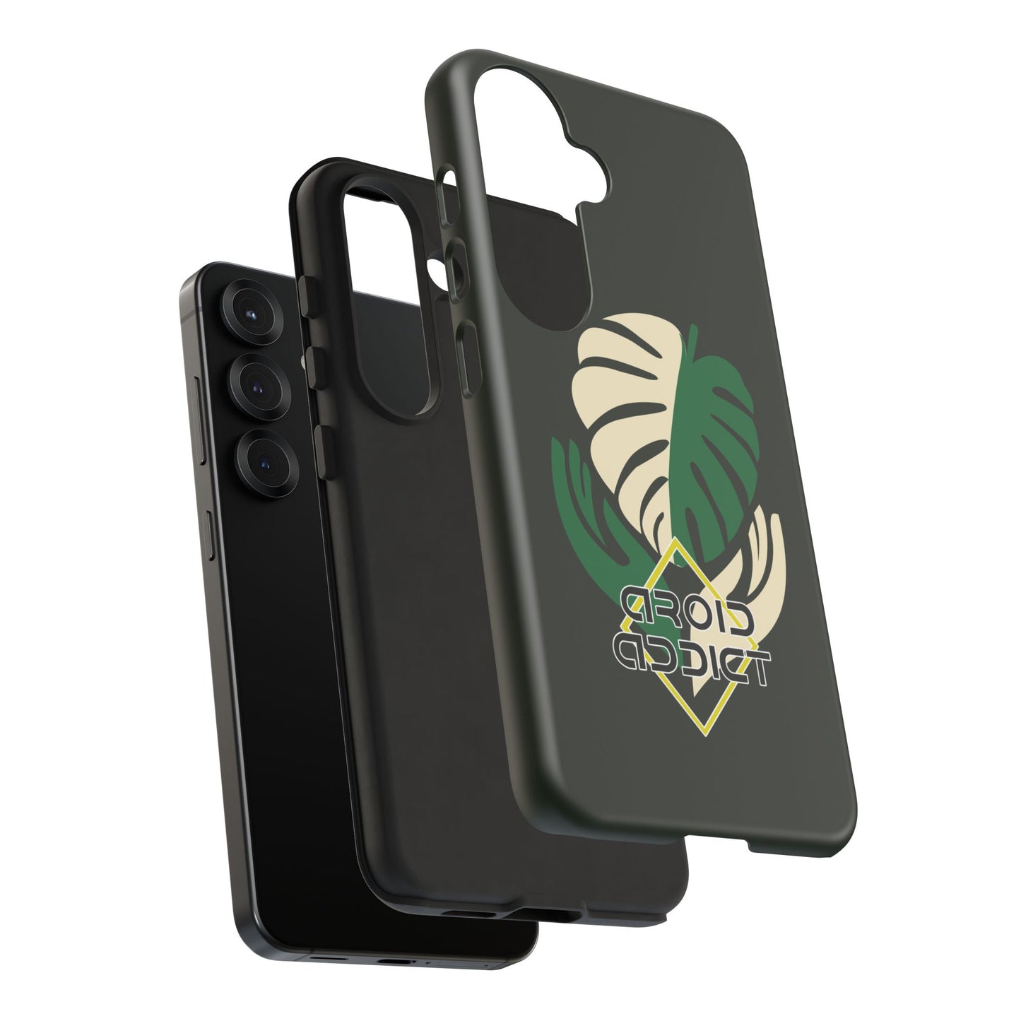 Phone Case — 'Droid Addict' Tropical Monstera Protective Case