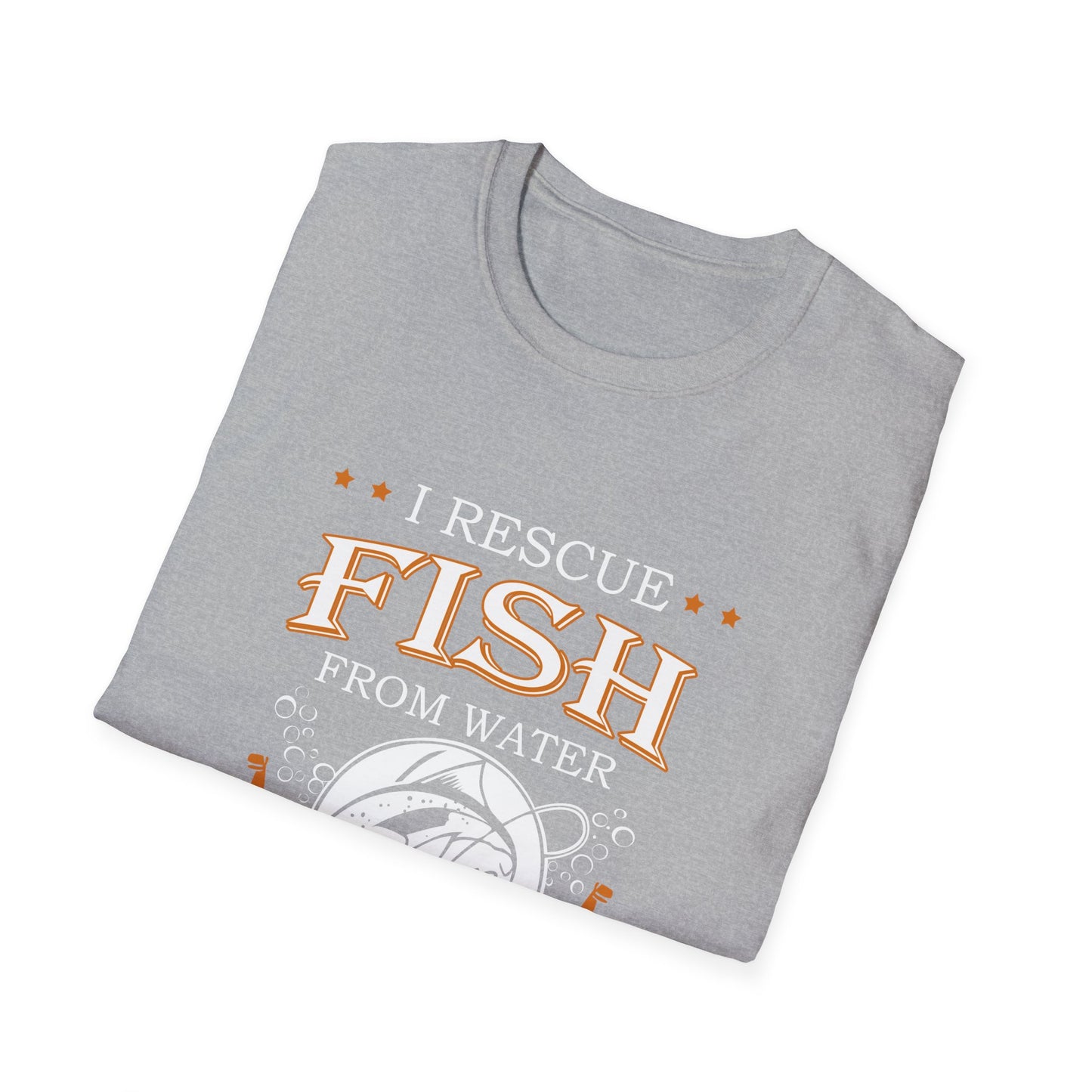 I Rescue Fish from Water & Beer from Bottles T-Shirt — Funny Fisherman Tee