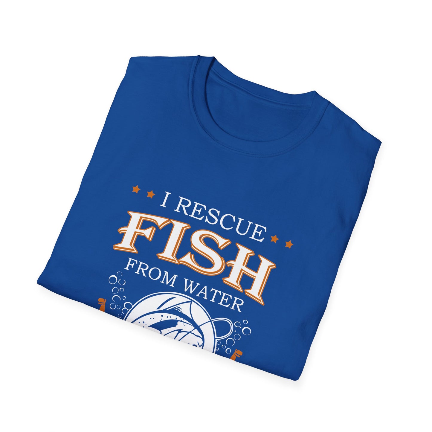 I Rescue Fish from Water & Beer from Bottles T-Shirt — Funny Fisherman Tee
