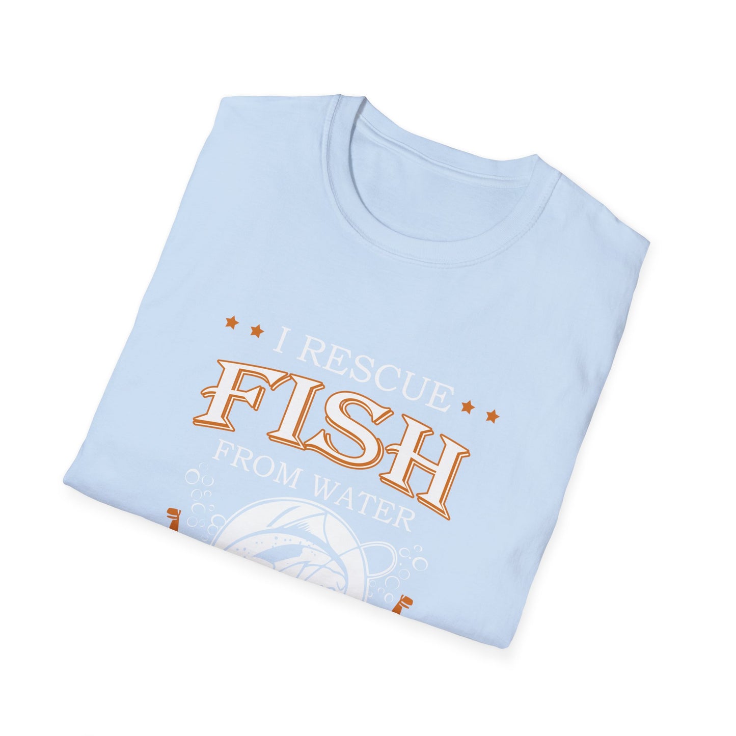 I Rescue Fish from Water & Beer from Bottles T-Shirt — Funny Fisherman Tee