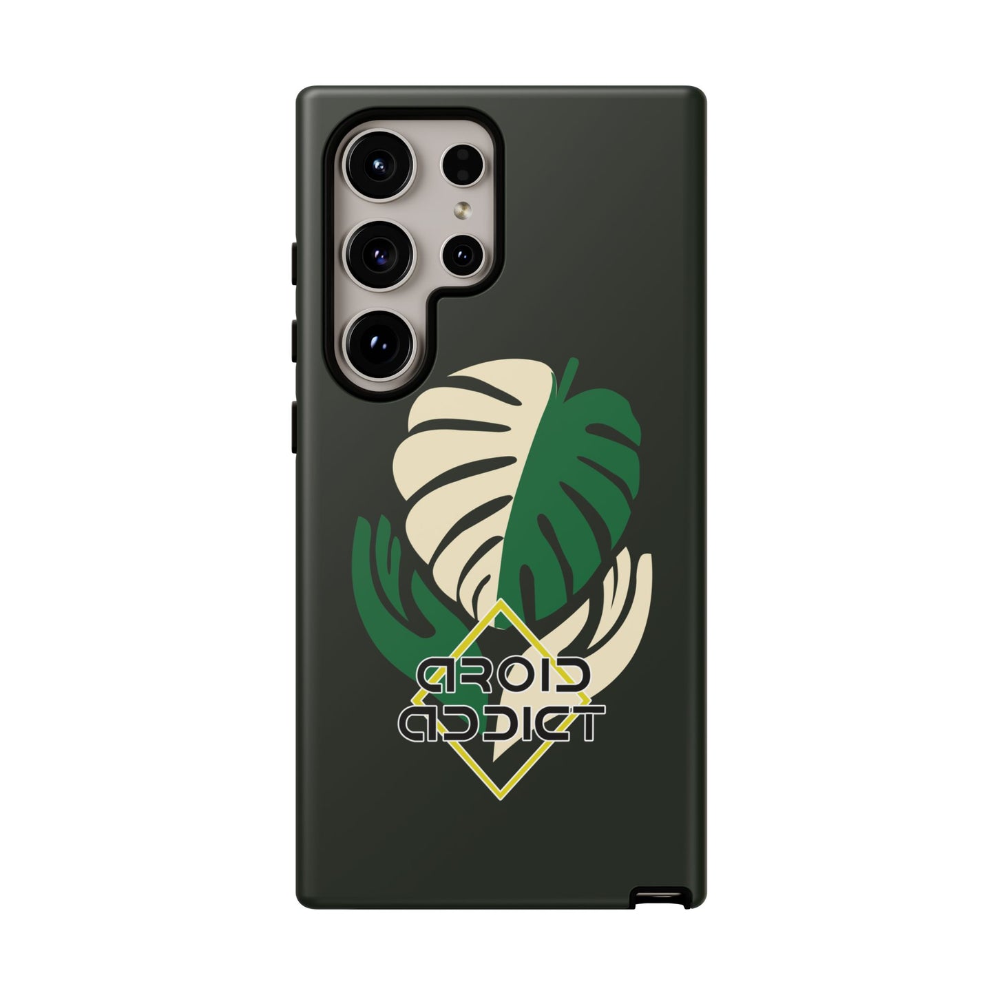 Phone Case — 'Droid Addict' Tropical Monstera Protective Case