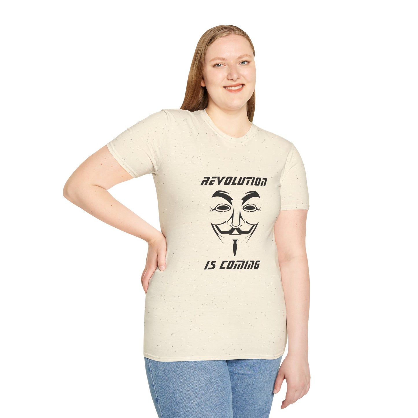Revolution Is Coming T-Shirt — Guy Fawkes Mask Protest Tee