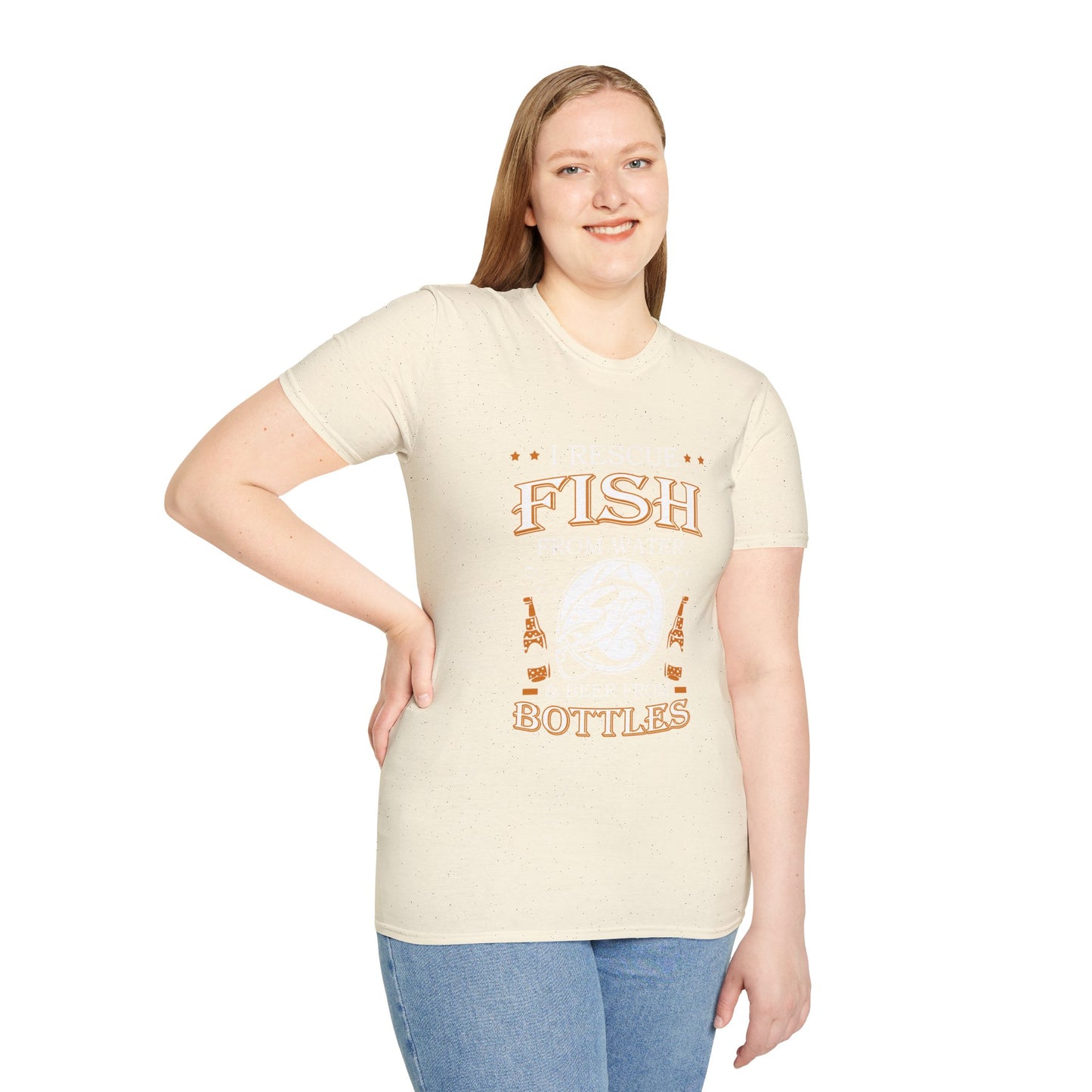 I Rescue Fish from Water & Beer from Bottles T-Shirt — Funny Fisherman Tee