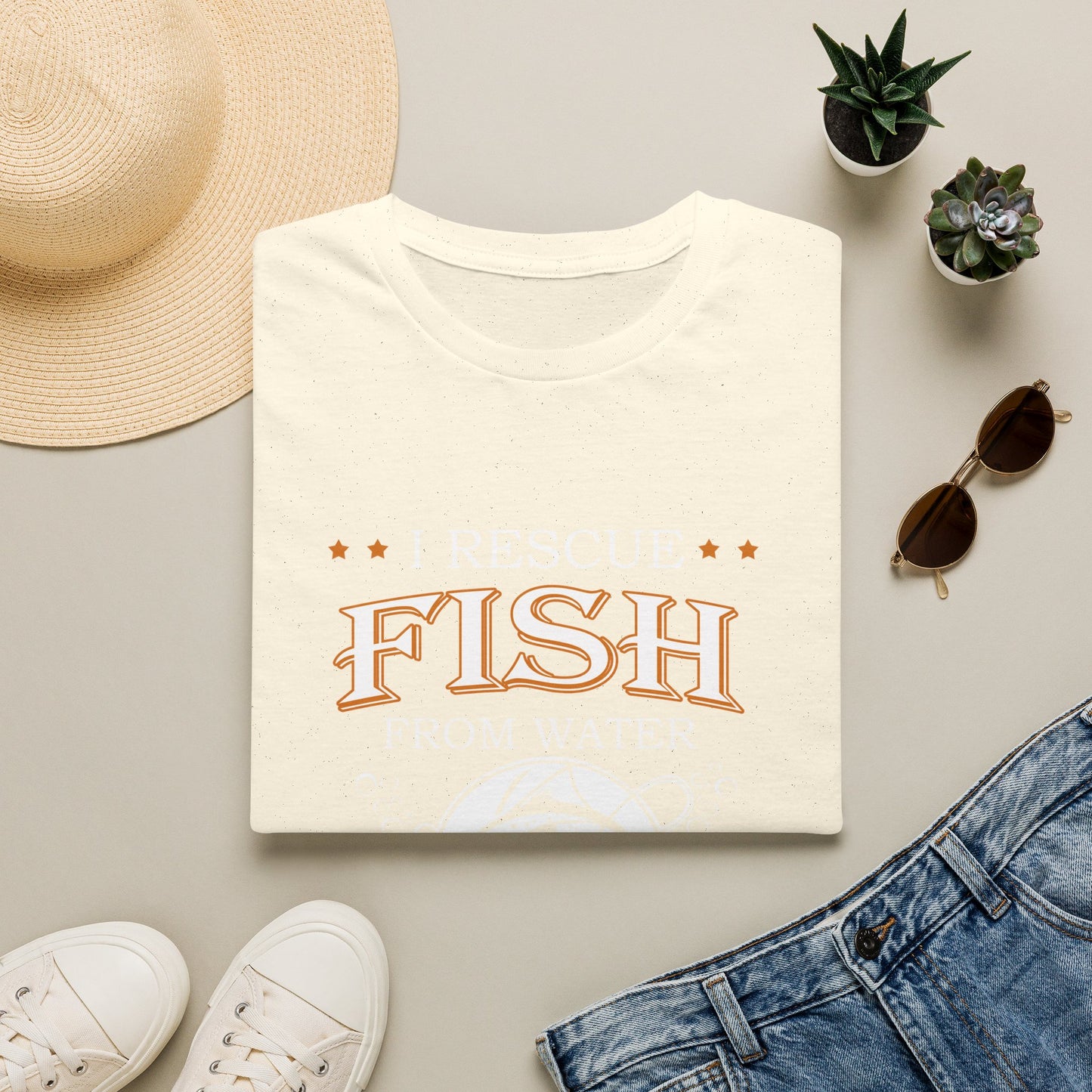 I Rescue Fish from Water & Beer from Bottles T-Shirt — Funny Fisherman Tee